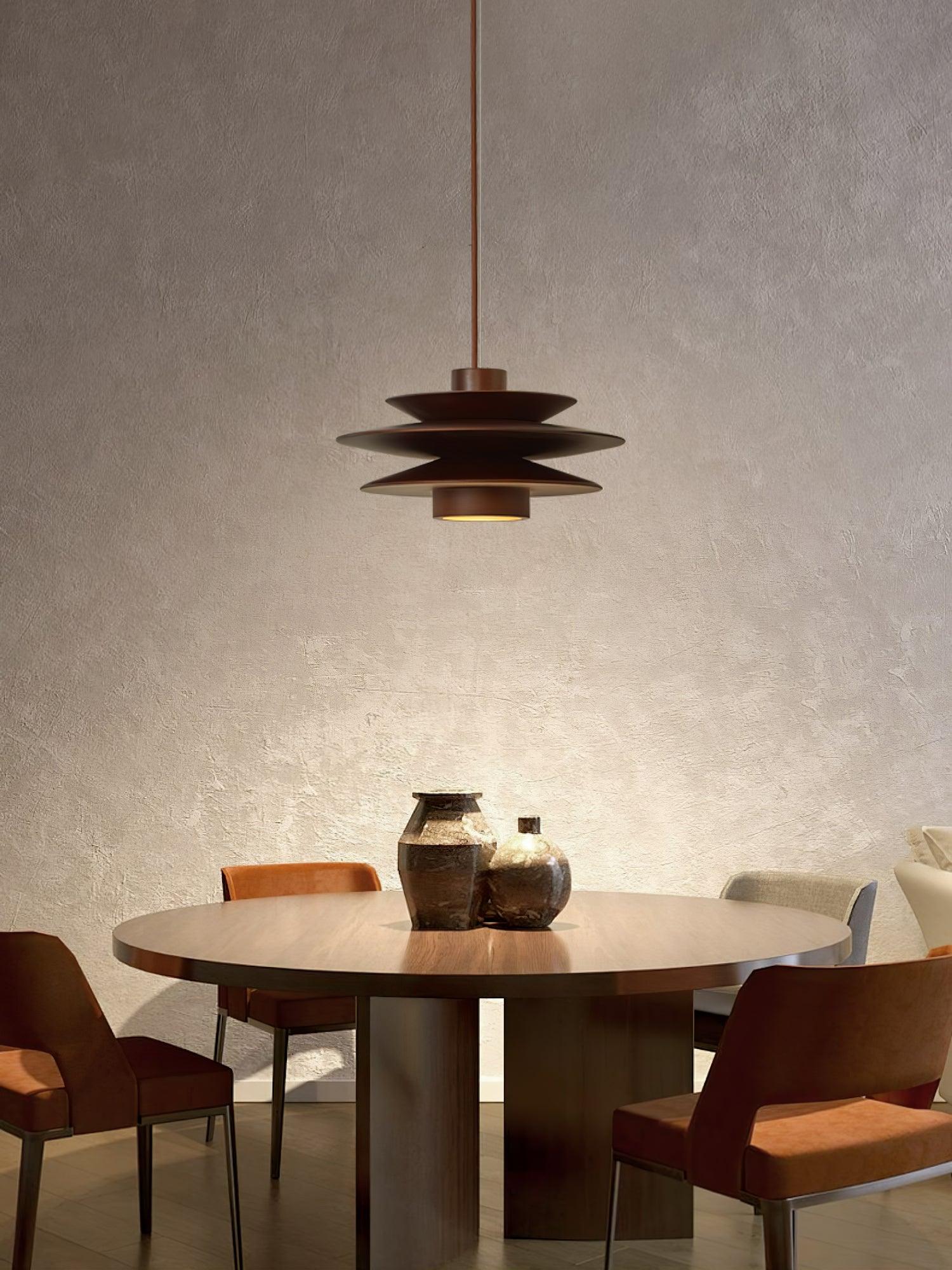 Cascade Wooden Disc Pendant Lamp - Lumpaz