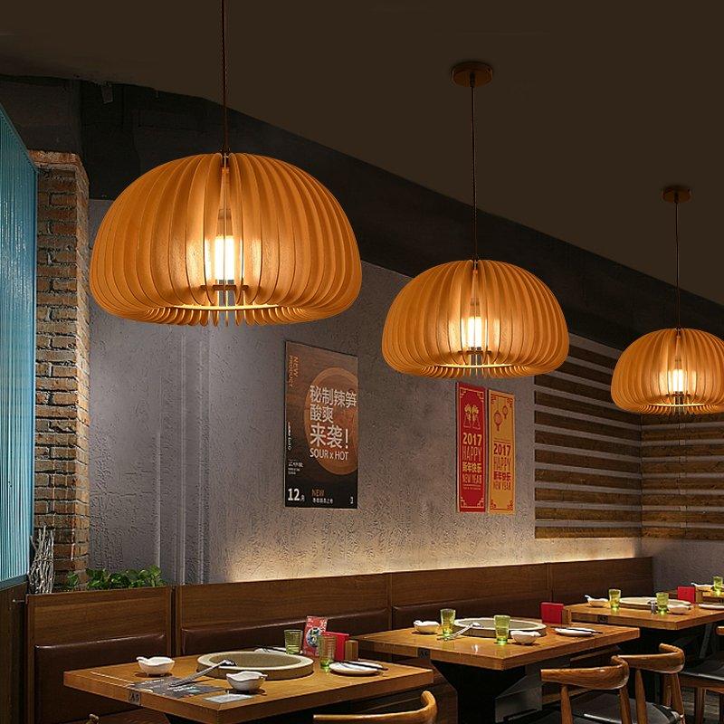 Wooden Pumpkin Pendant Lamp - Lumpaz