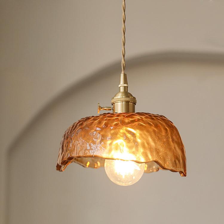 Vintage Brown Glass Pendant Light - Lumpaz