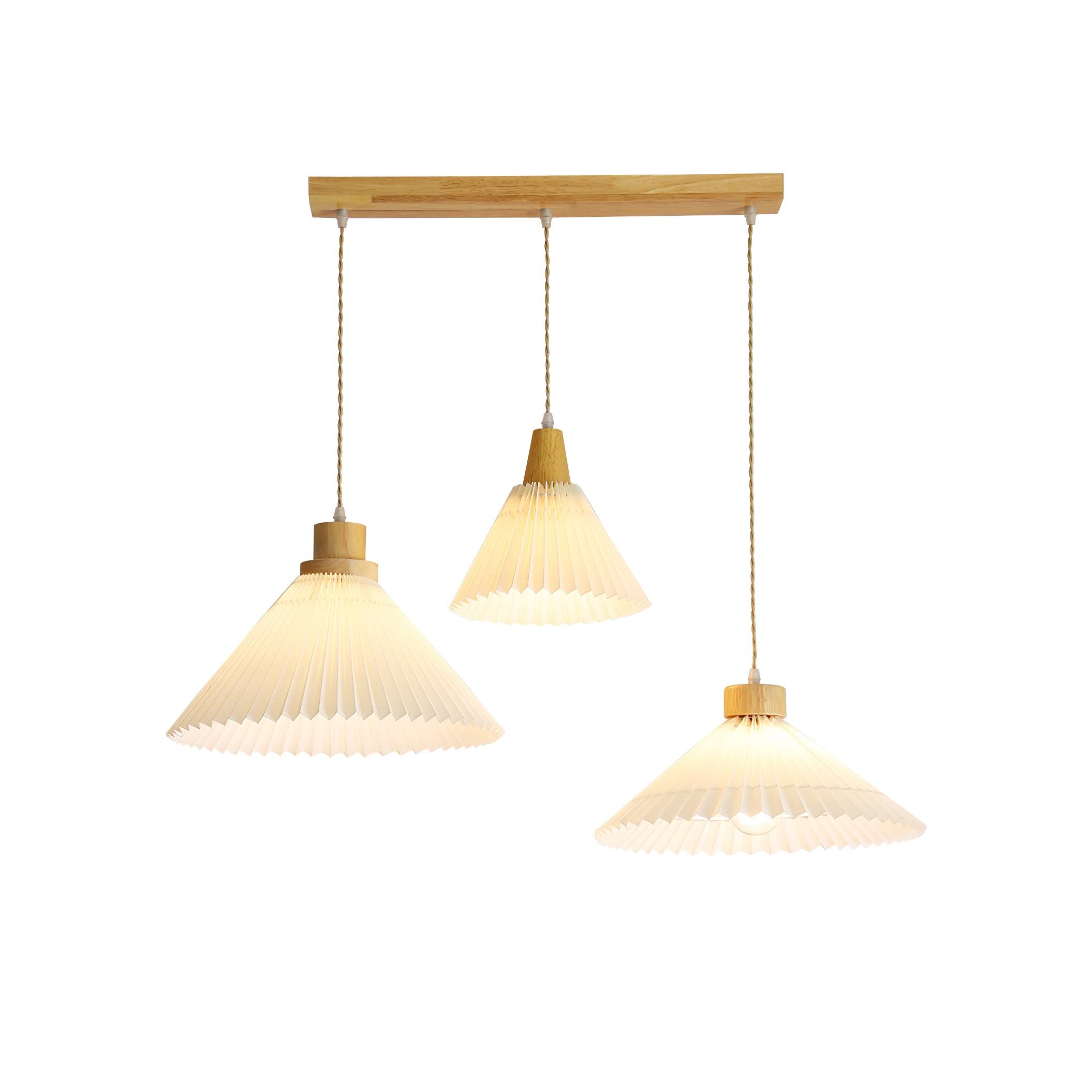 Pleated Wooden Pendant Light - Lumpaz
