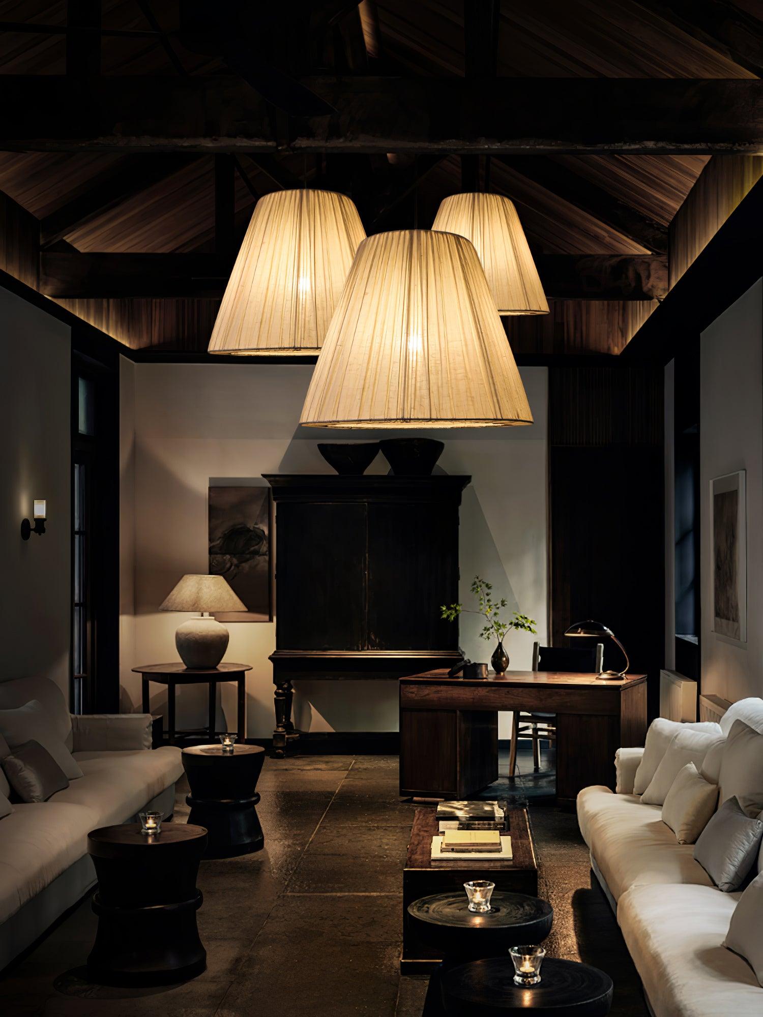 Textile Taper Pendant Lamp - Lumpaz