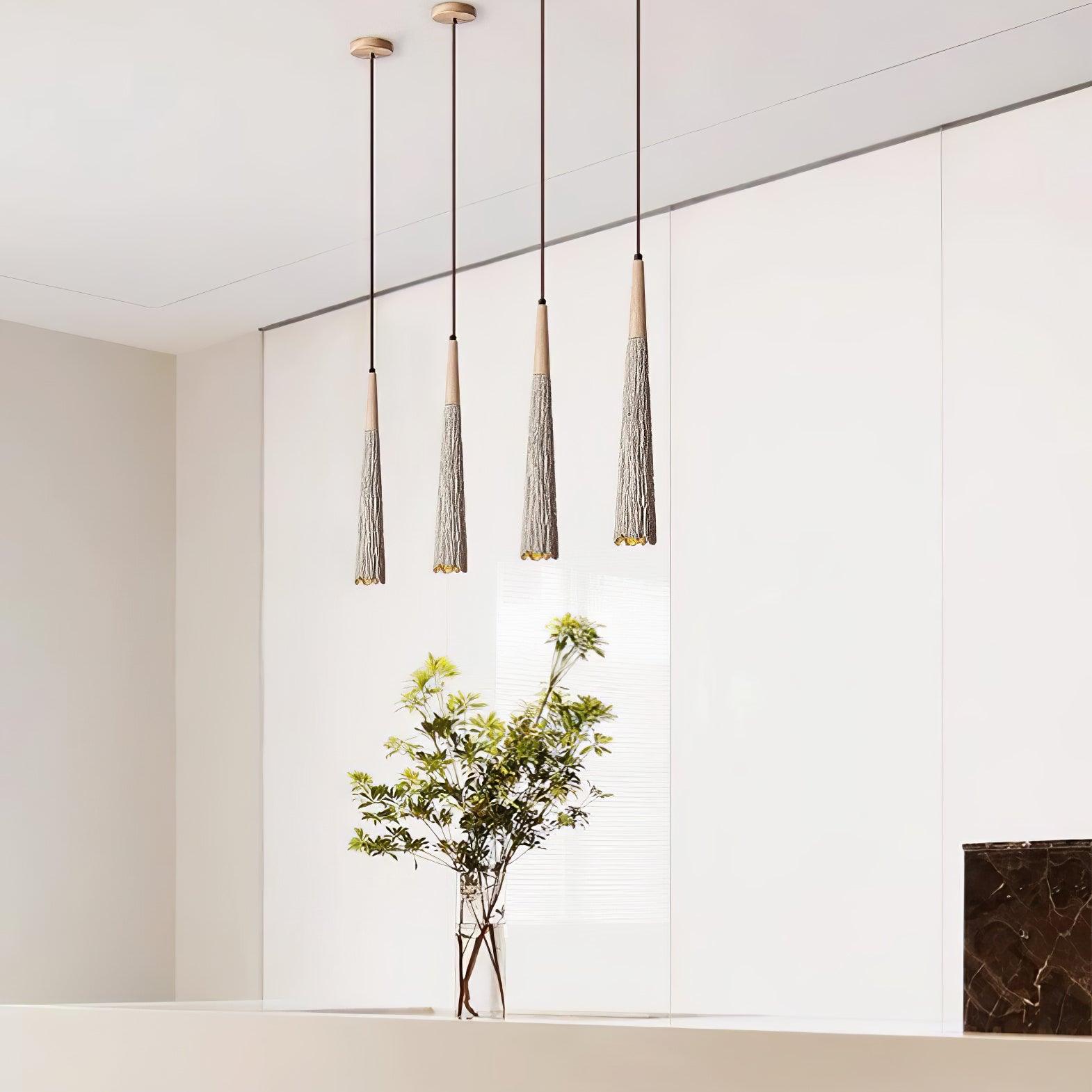 Concrete Pleated Pendant Lamp - Lumpaz