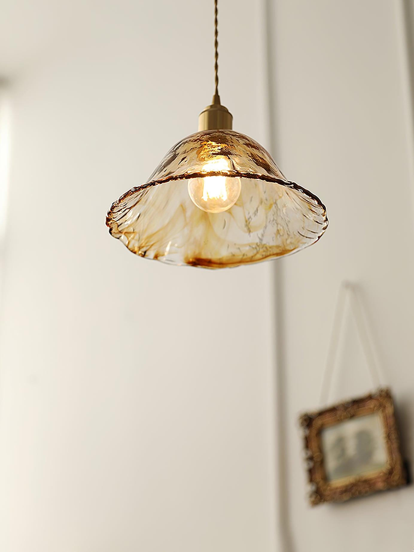 Vintage Brown Glass Pendant Light - Lumpaz