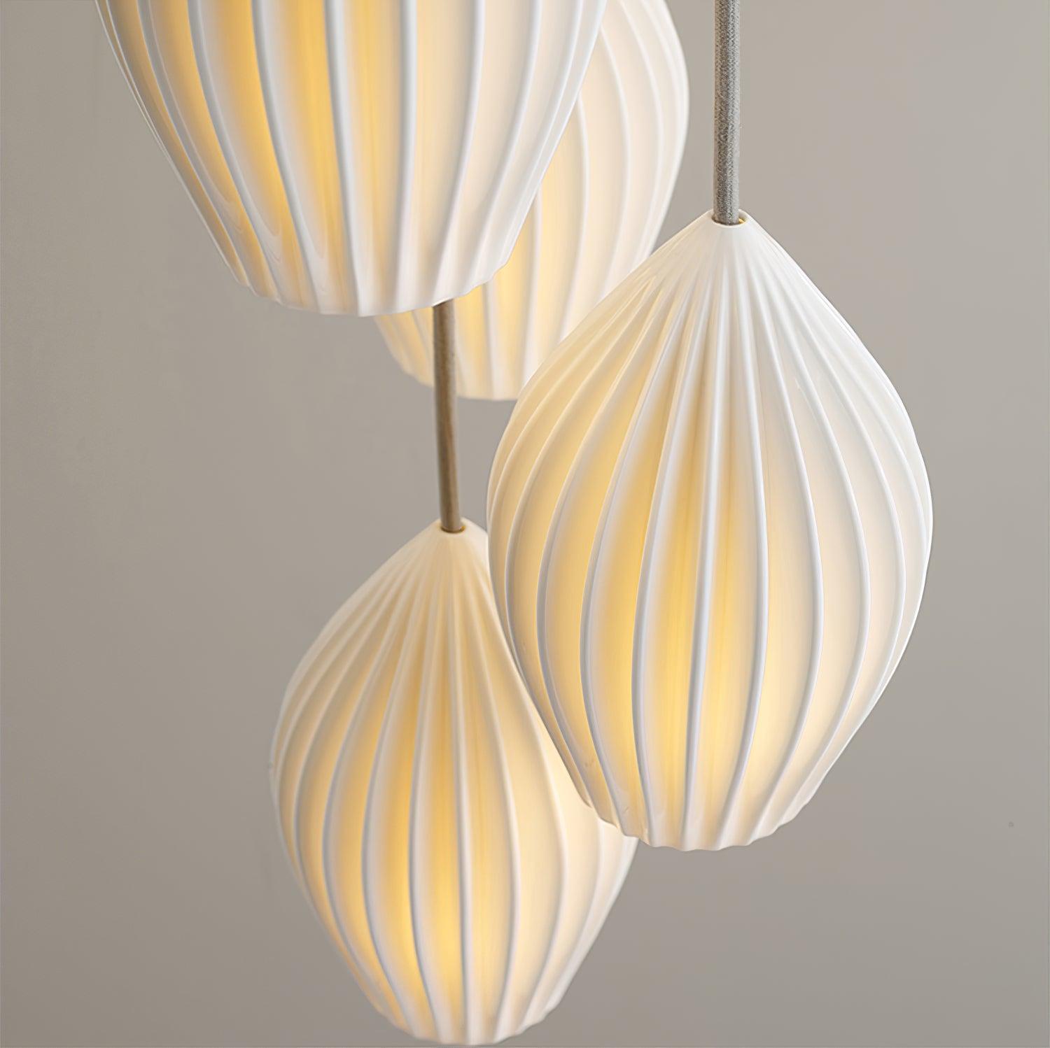 Ceramic Ribbed Pendant light - Lumpaz