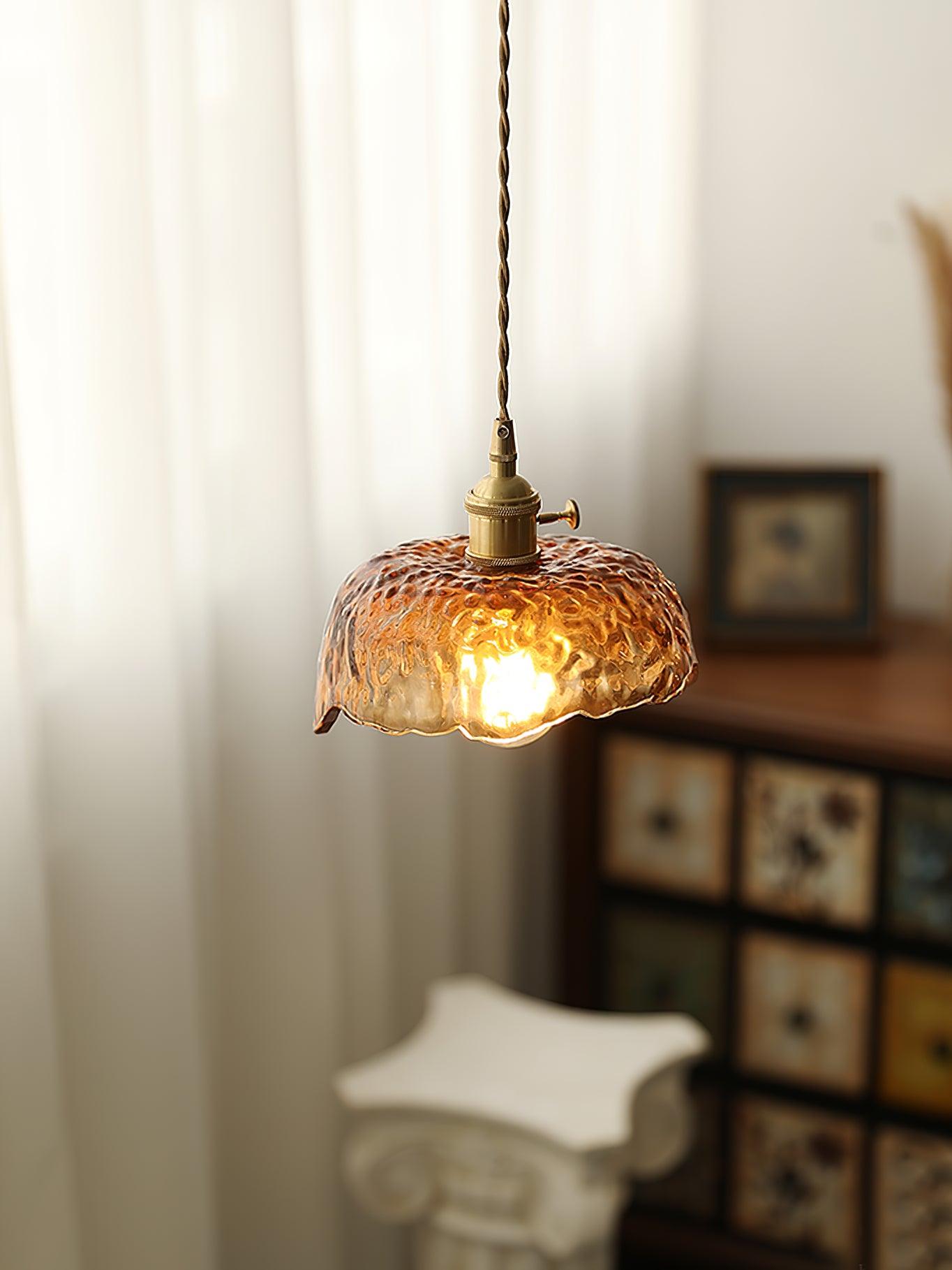 Vintage Brown Glass Pendant Light - Lumpaz