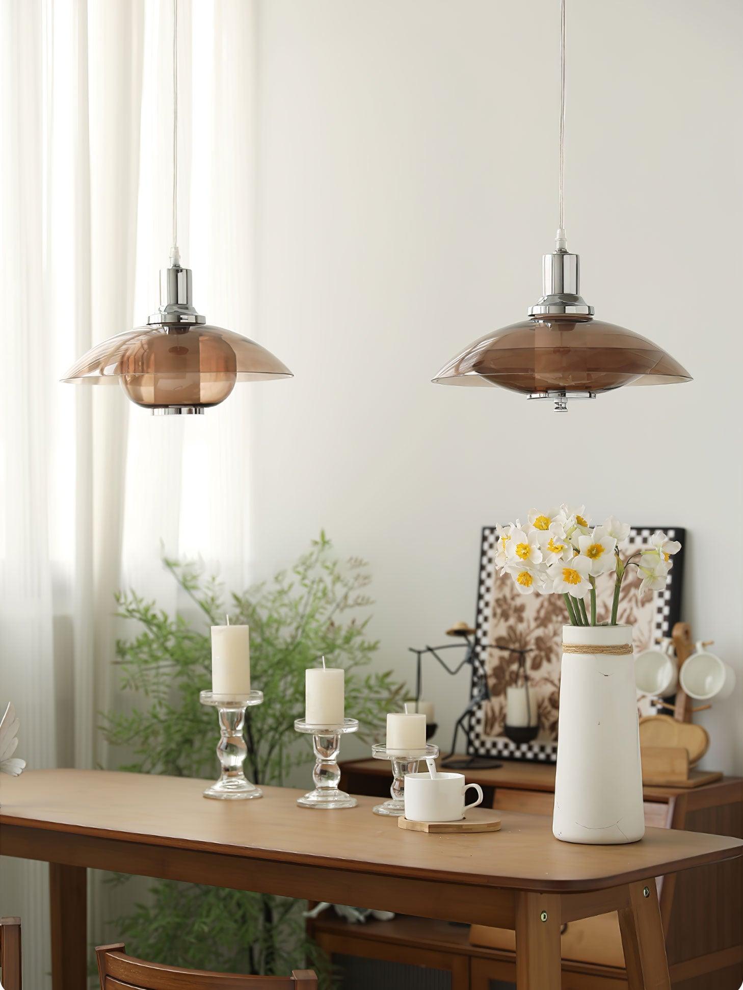 Flying Saucer Chrome Pendant Light - Lumpaz