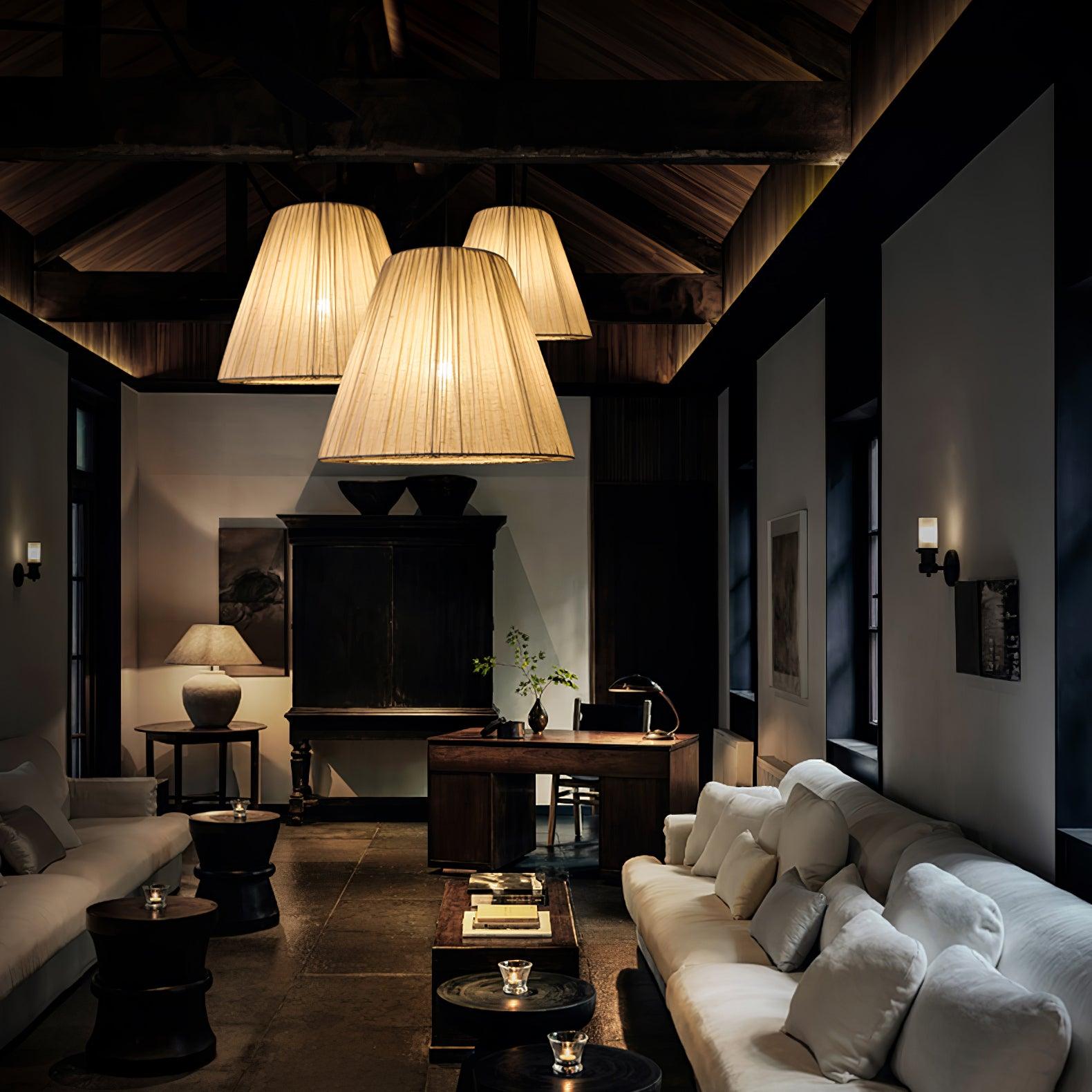 Textile Taper Pendant Lamp - Lumpaz