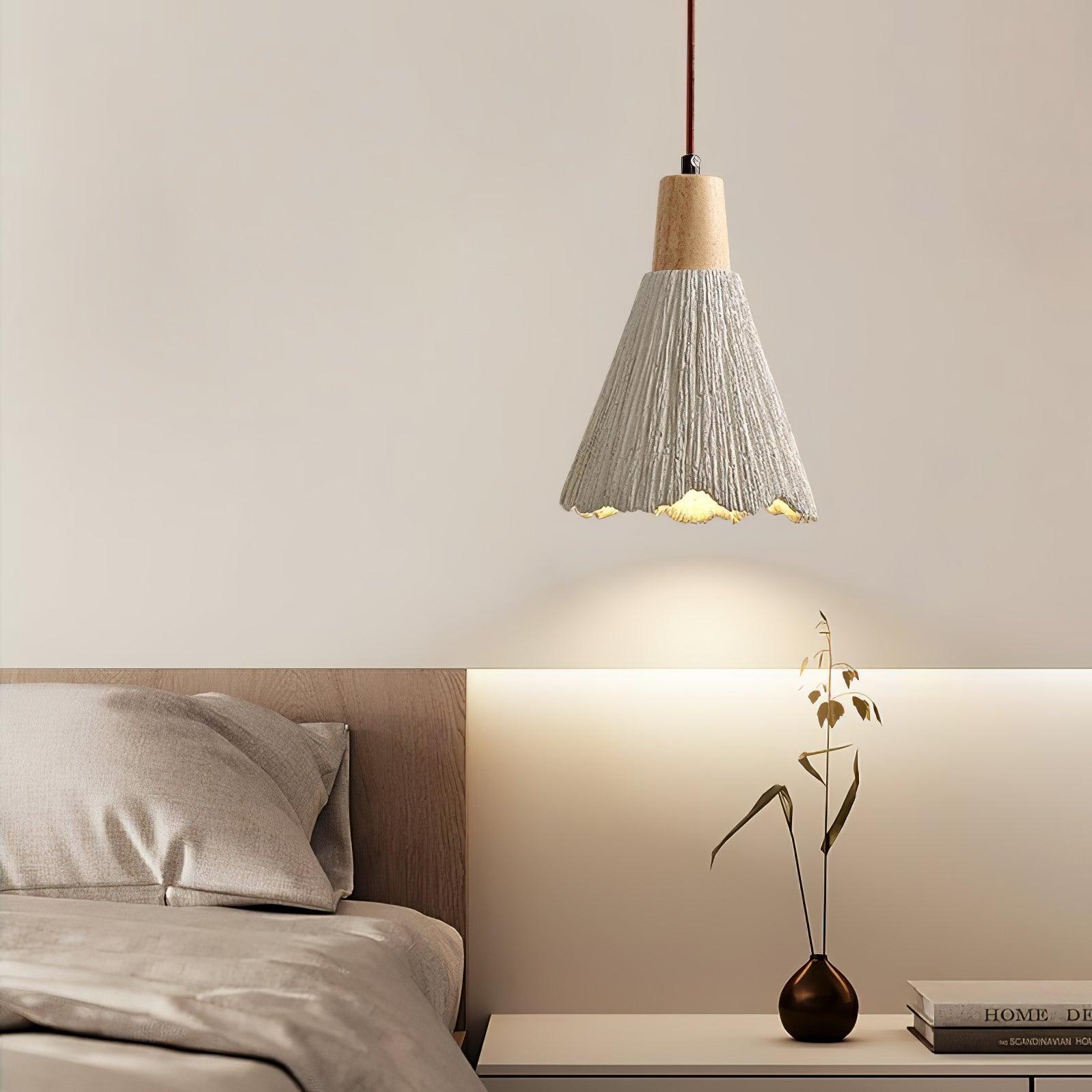 Concrete Pleated Pendant Lamp - Lumpaz