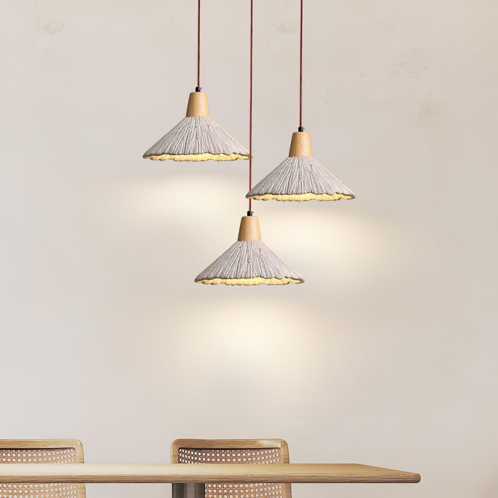 Concrete Pleated Pendant Lamp - Lumpaz