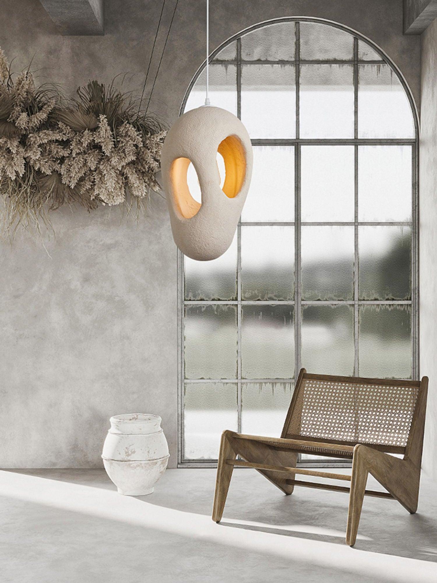 Hand-Built White Pendant Lamp - Lumpaz