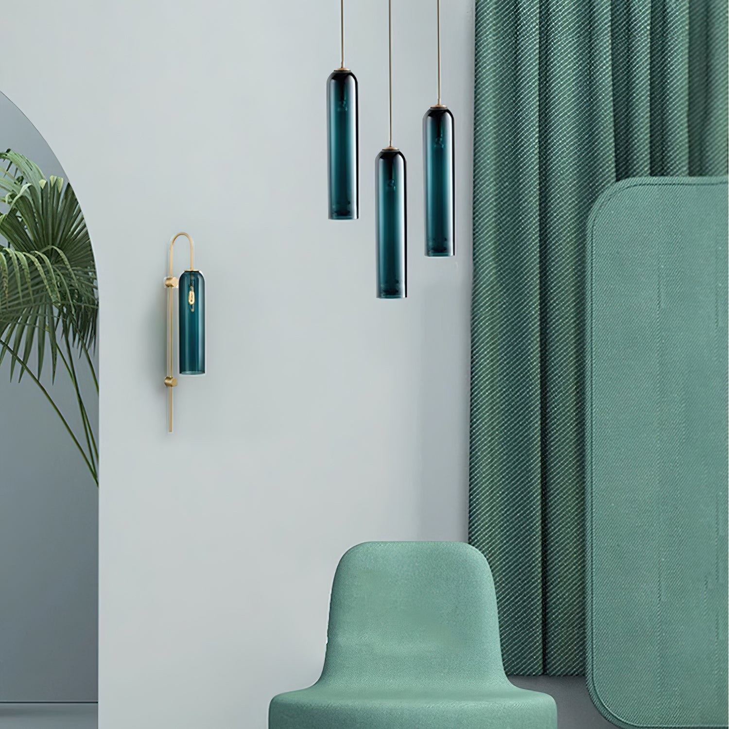 Long Tube Glass Pendant Light - Lumpaz