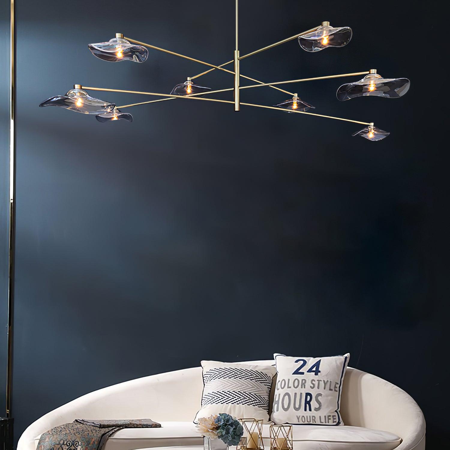Lotus Leaves Glass Chandelier - Lumpaz