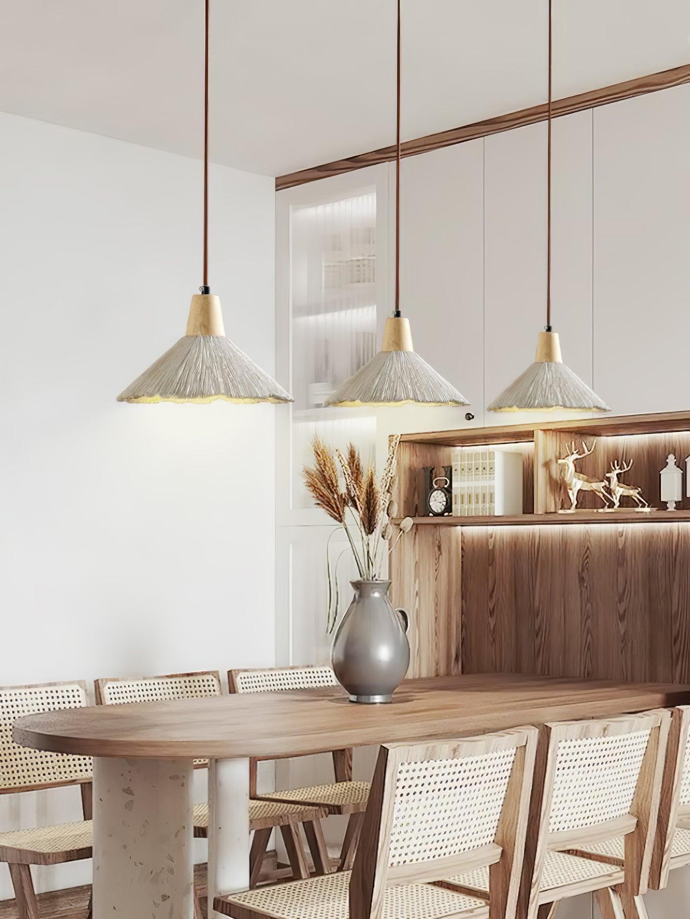 Concrete Pleated Pendant Lamp - Lumpaz