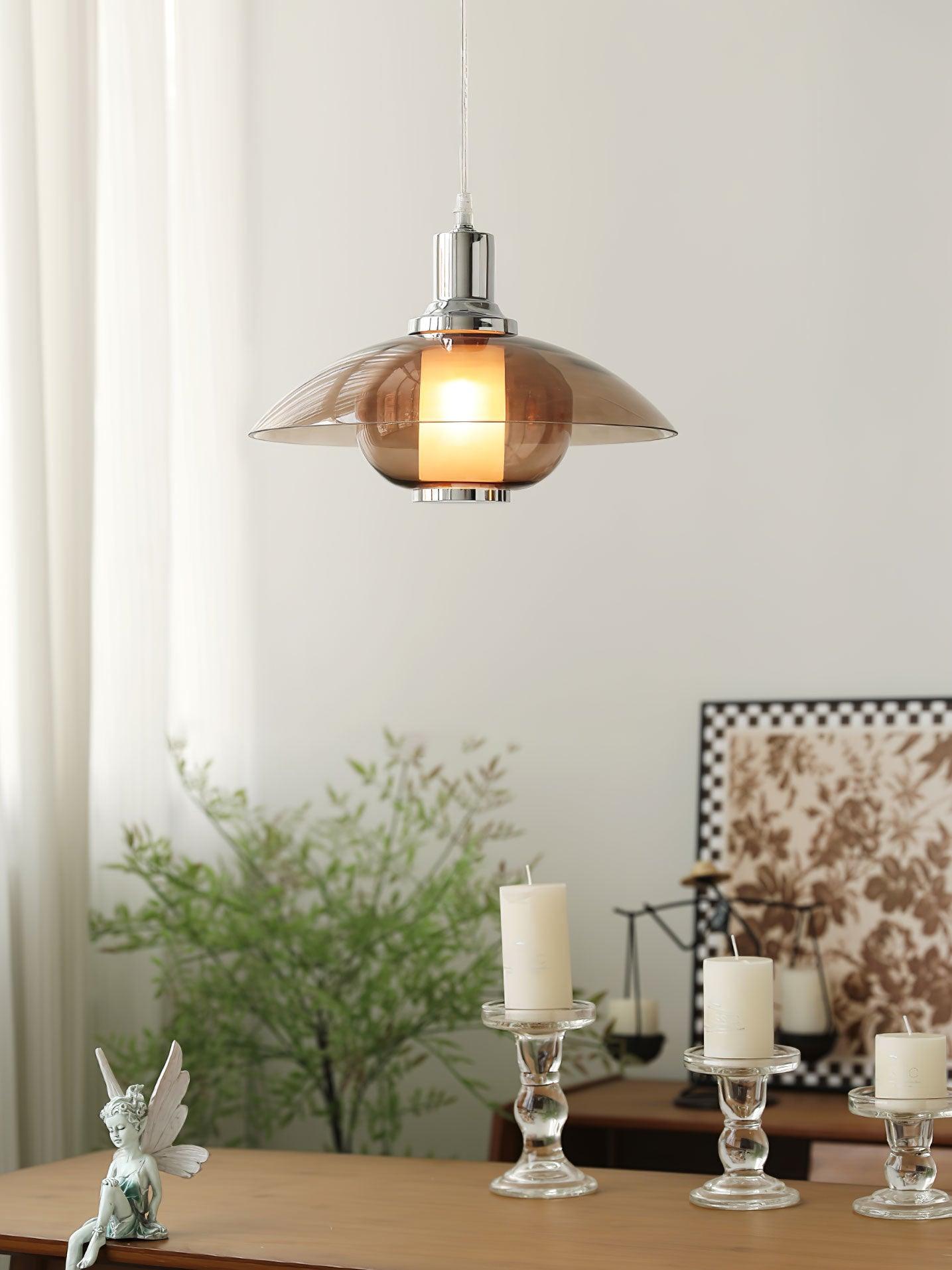 Flying Saucer Chrome Pendant Light - Lumpaz