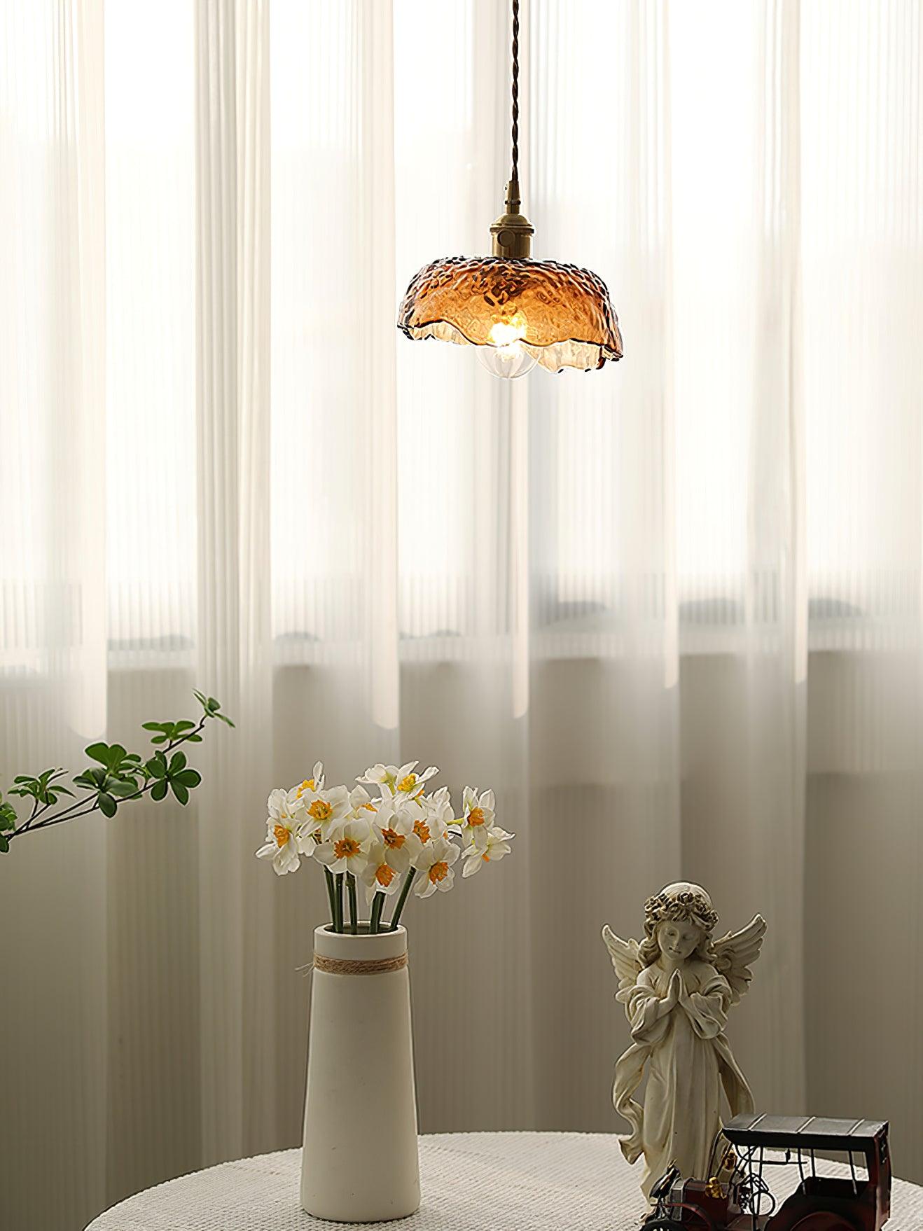 Vintage Brown Glass Pendant Light - Lumpaz
