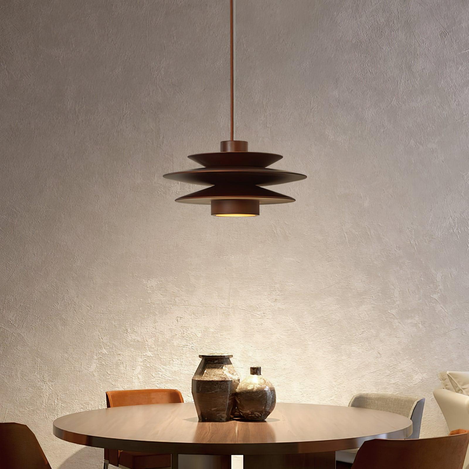 Cascade Wooden Disc Pendant Lamp - Lumpaz