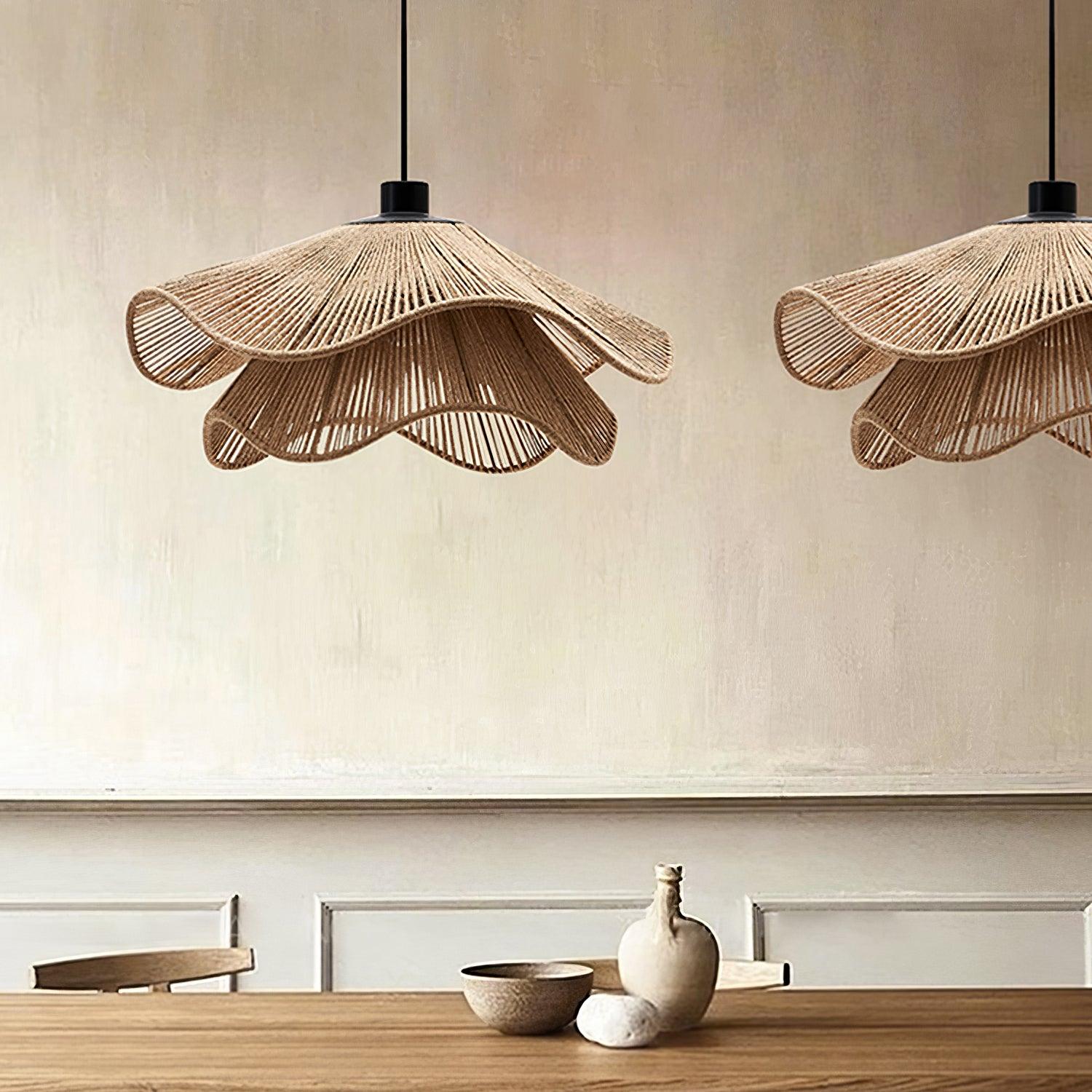 Handmade Straw Hat Pendant Lamp - Lumpaz