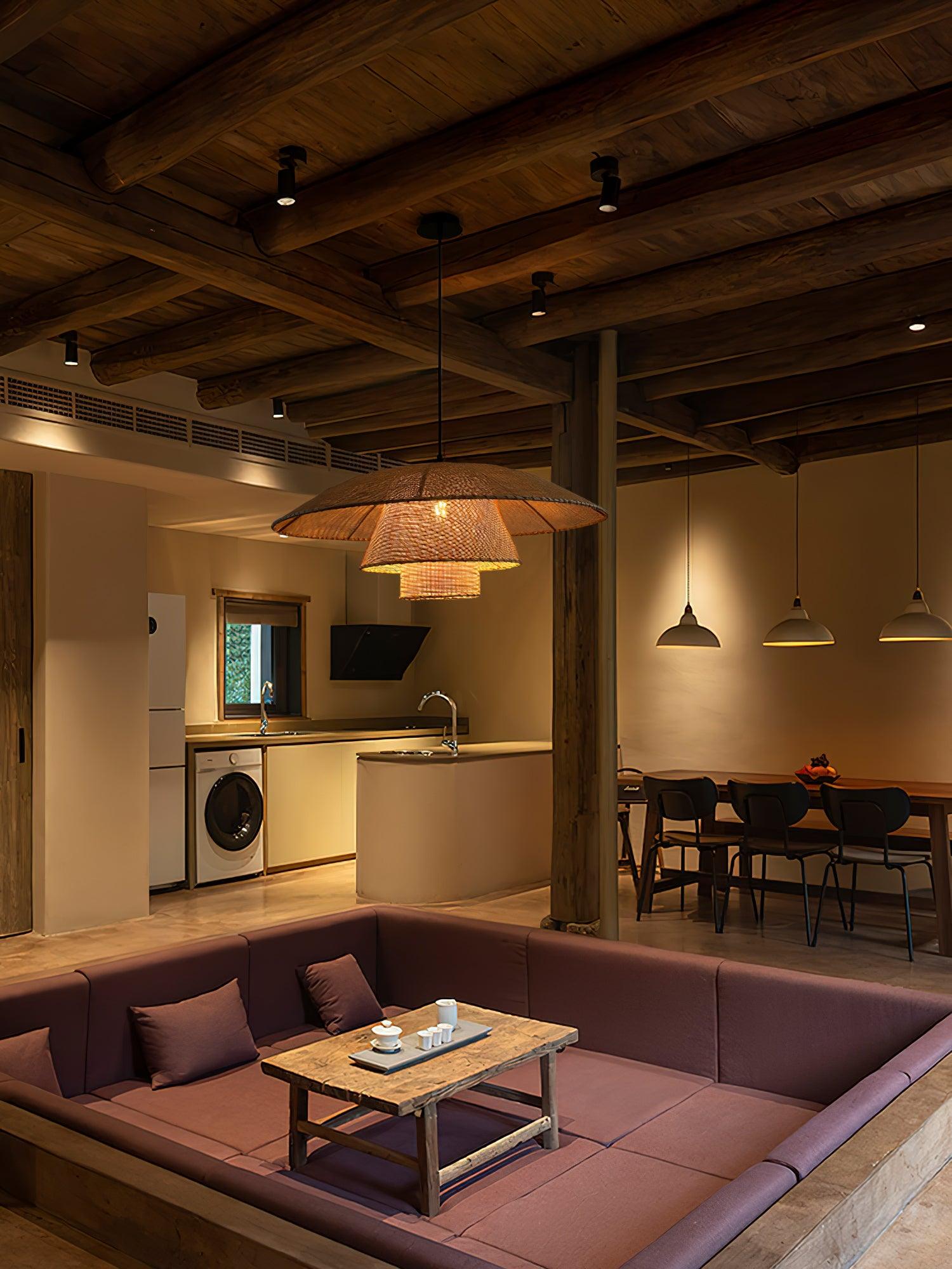 Hat Weave Rattan Pendant Lamp - Lumpaz