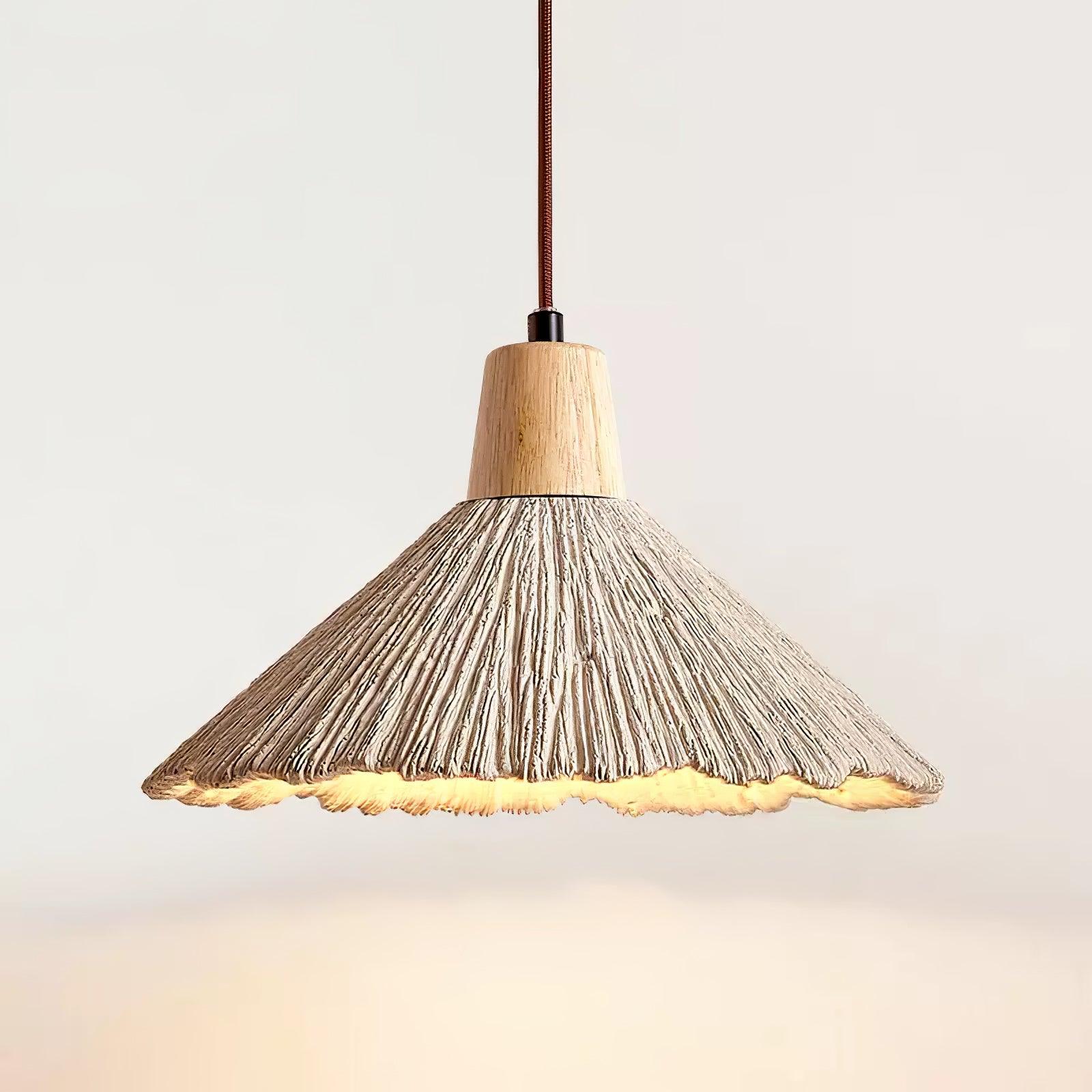 Concrete Pleated Pendant Lamp - Lumpaz