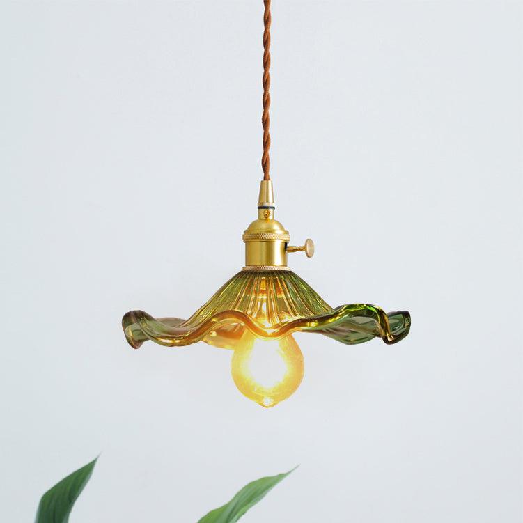 Glass Hibiscus Flower Pendant Light - Lumpaz