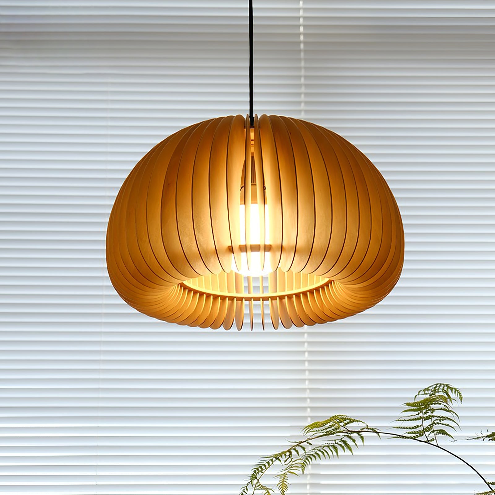 Wooden Pumpkin Pendant Lamp - Lumpaz