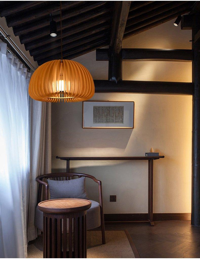 Wooden Pumpkin Pendant Lamp - Lumpaz
