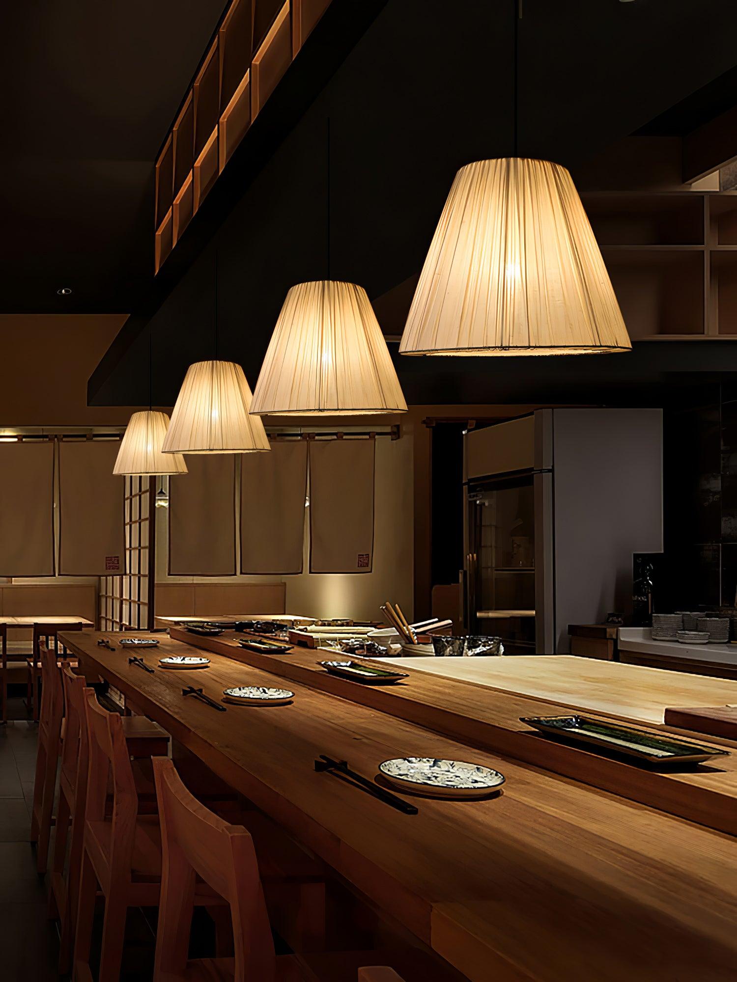 Textile Taper Pendant Lamp - Lumpaz