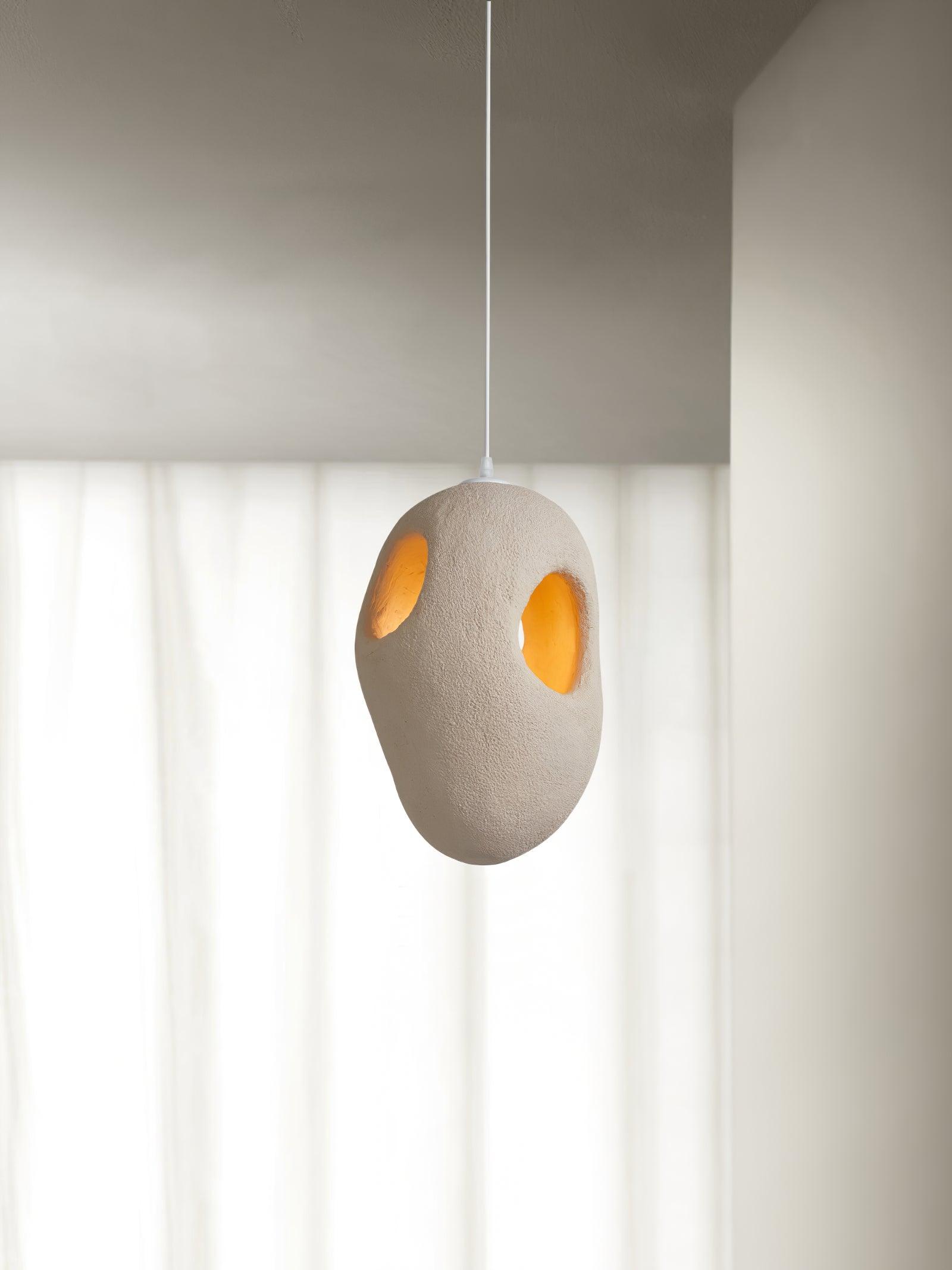 Hand-Built White Pendant Lamp - Lumpaz