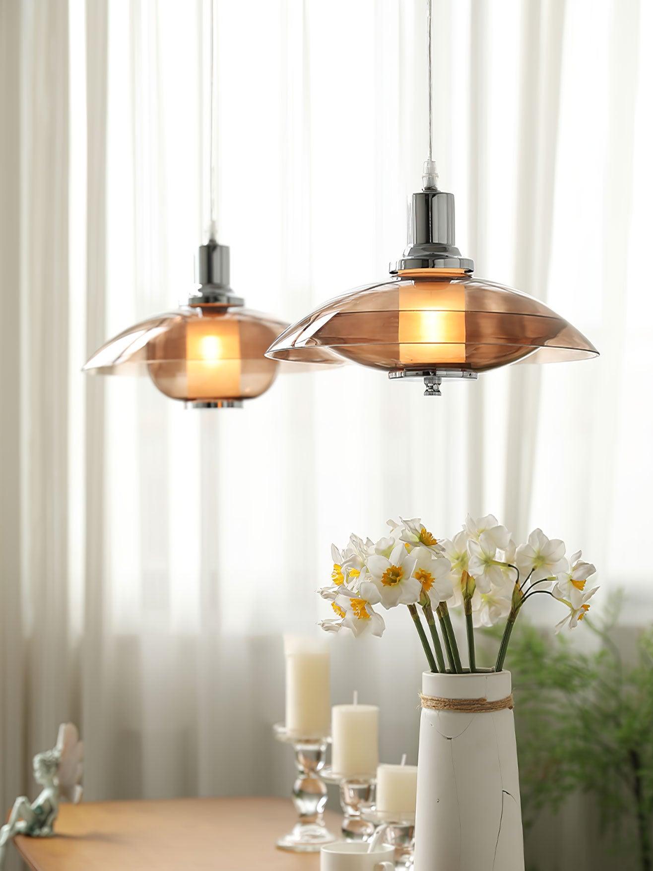 Flying Saucer Chrome Pendant Light - Lumpaz