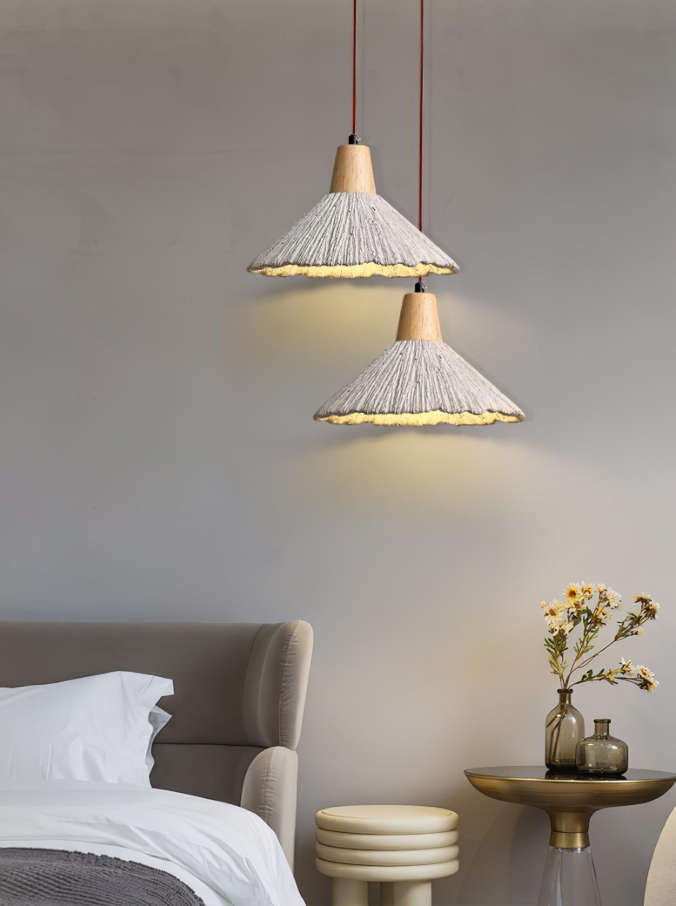 Concrete Pleated Pendant Lamp - Lumpaz