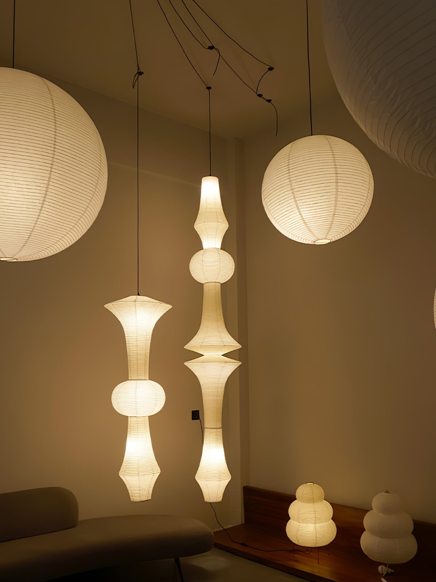 Washi Paper E Pendant Light - Lumpaz
