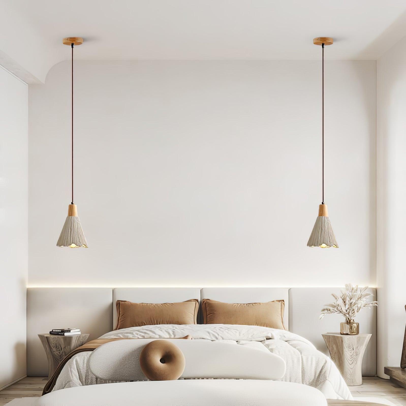 Concrete Pleated Pendant Lamp - Lumpaz