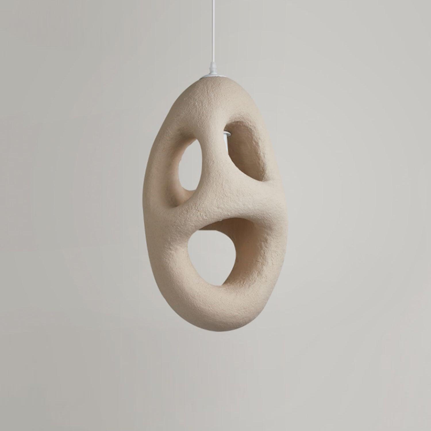 Hand-Built White Pendant Lamp - Lumpaz