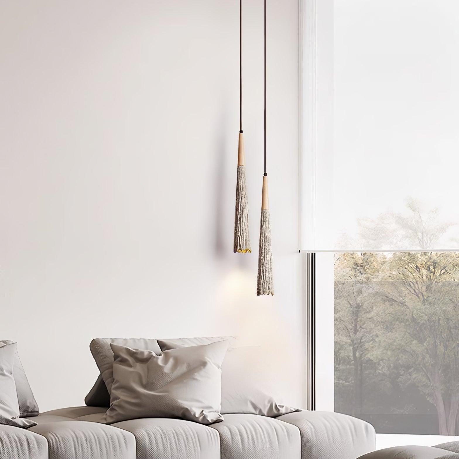 Concrete Pleated Pendant Lamp - Lumpaz