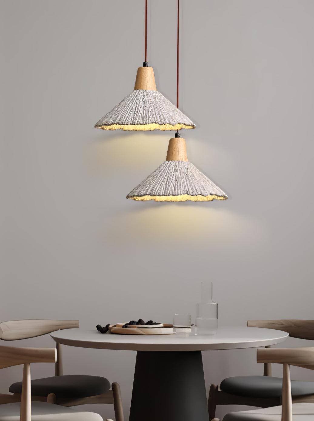 Concrete Pleated Pendant Lamp - Lumpaz