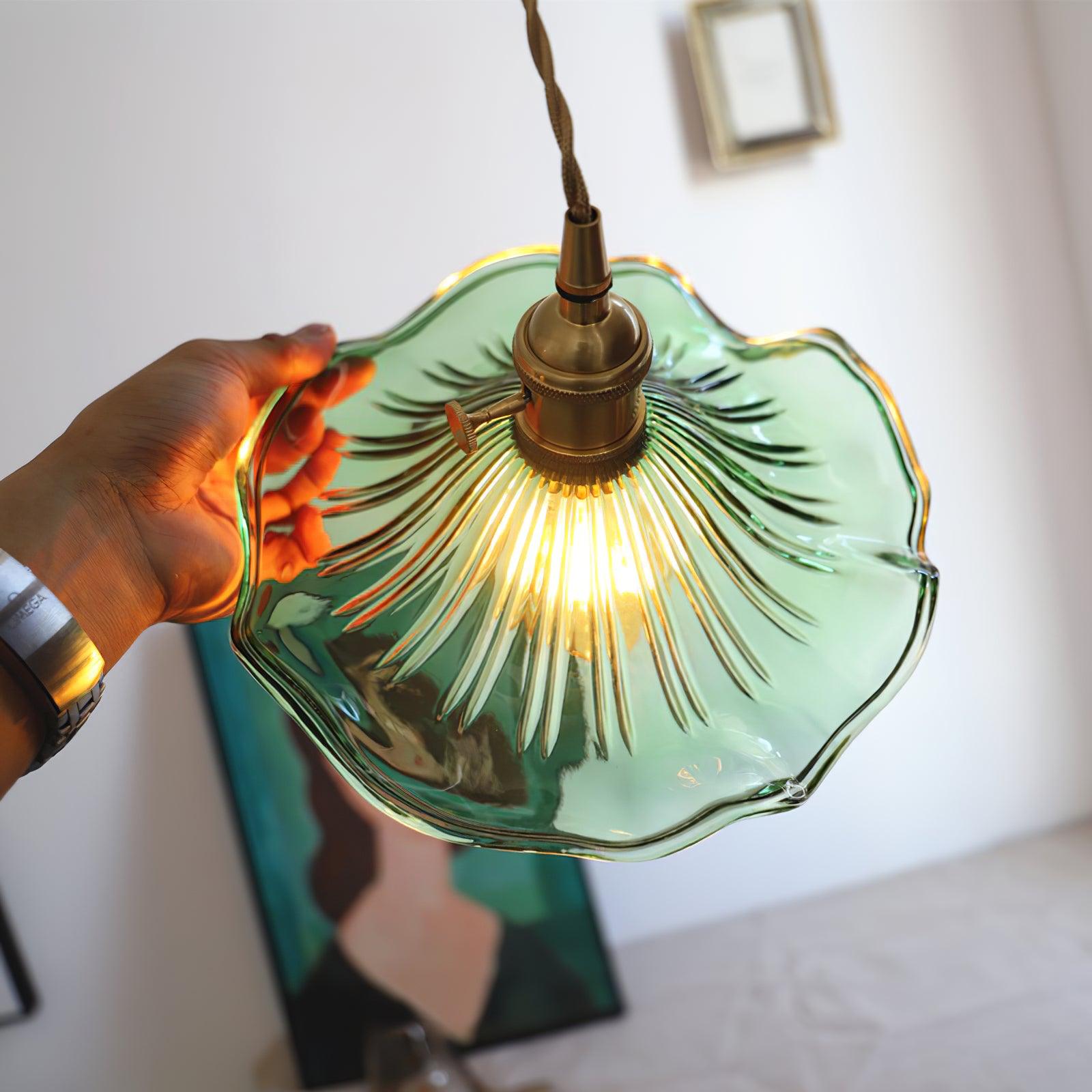 Glass Hibiscus Flower Pendant Light - Lumpaz