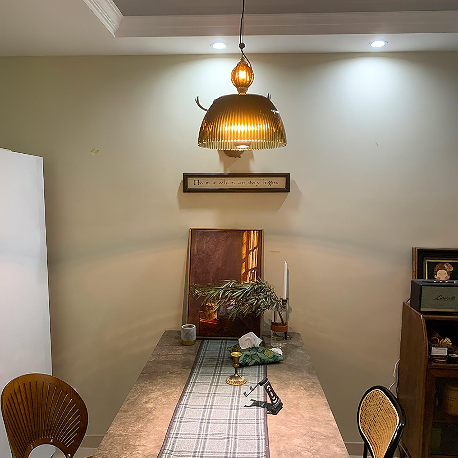 Green Glass Bowl Pendant Lamp - Lumpaz