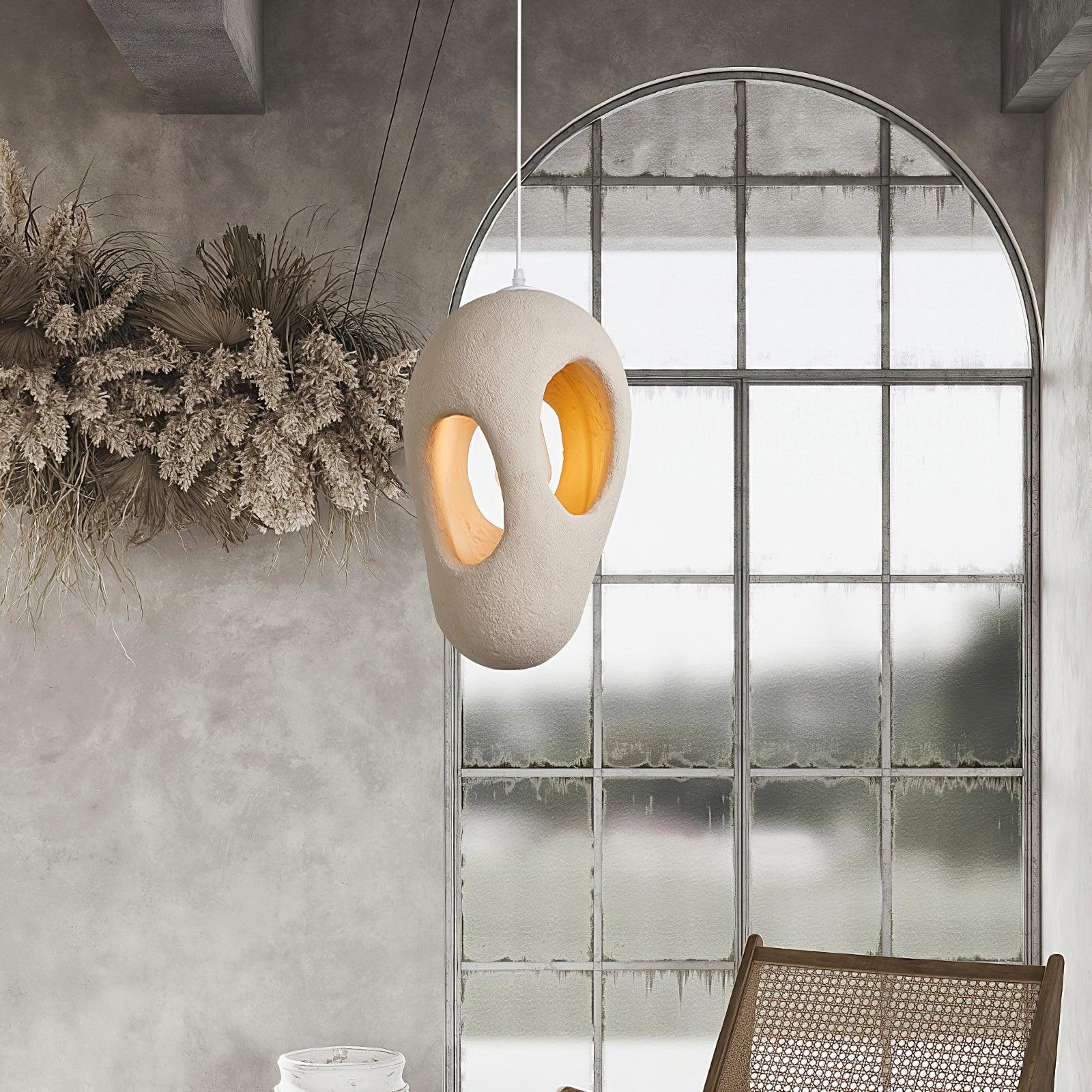 Hand-Built White Pendant Lamp - Lumpaz