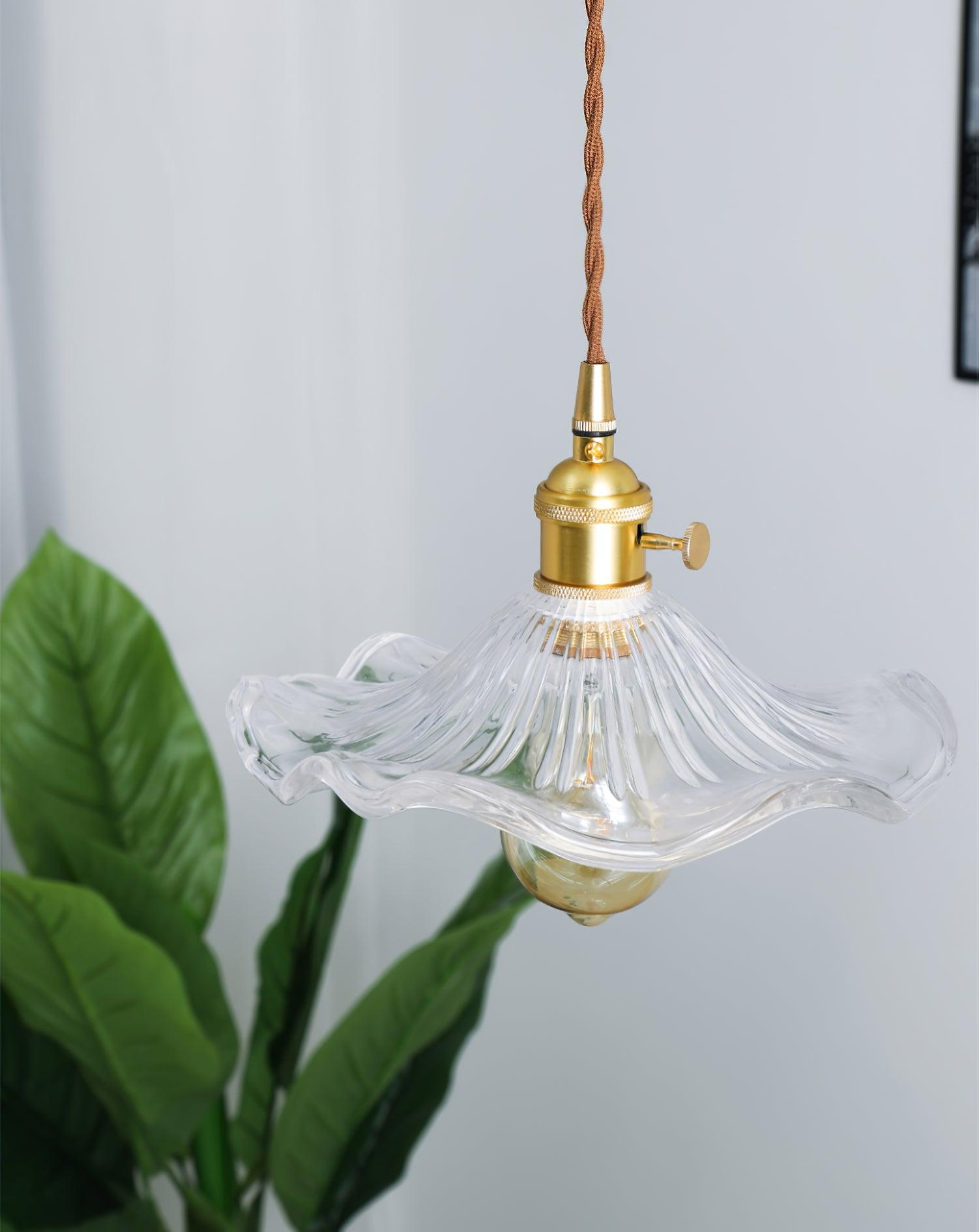 Glass Hibiscus Flower Pendant Light - Lumpaz