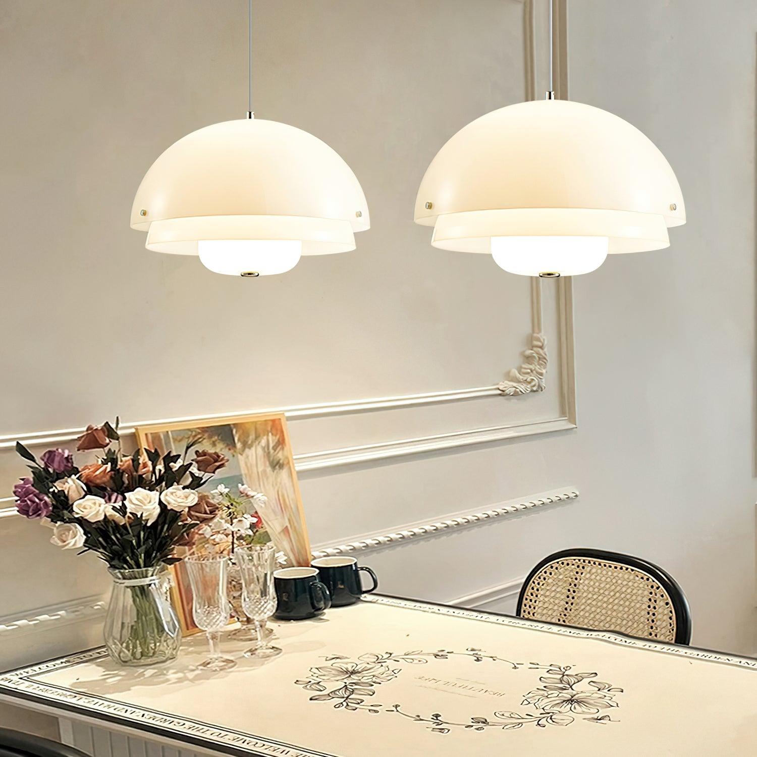 Milk White Layer Pendant Lamp - Lumpaz