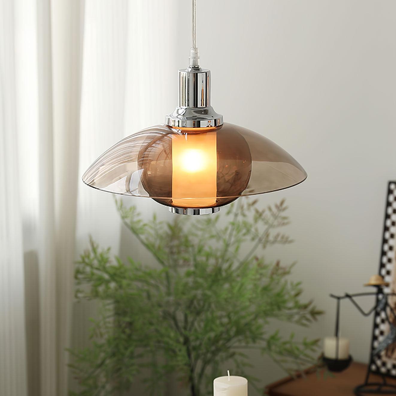 Flying Saucer Chrome Pendant Light - Lumpaz