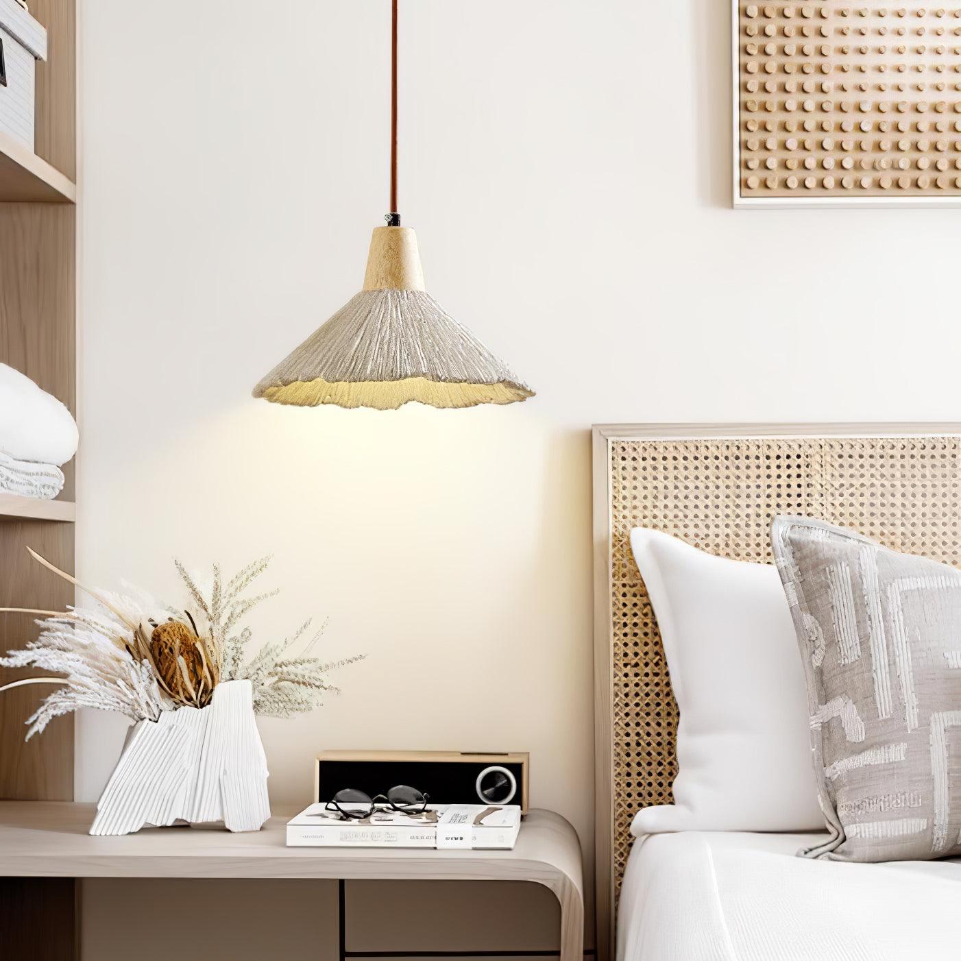 Concrete Pleated Pendant Lamp - Lumpaz