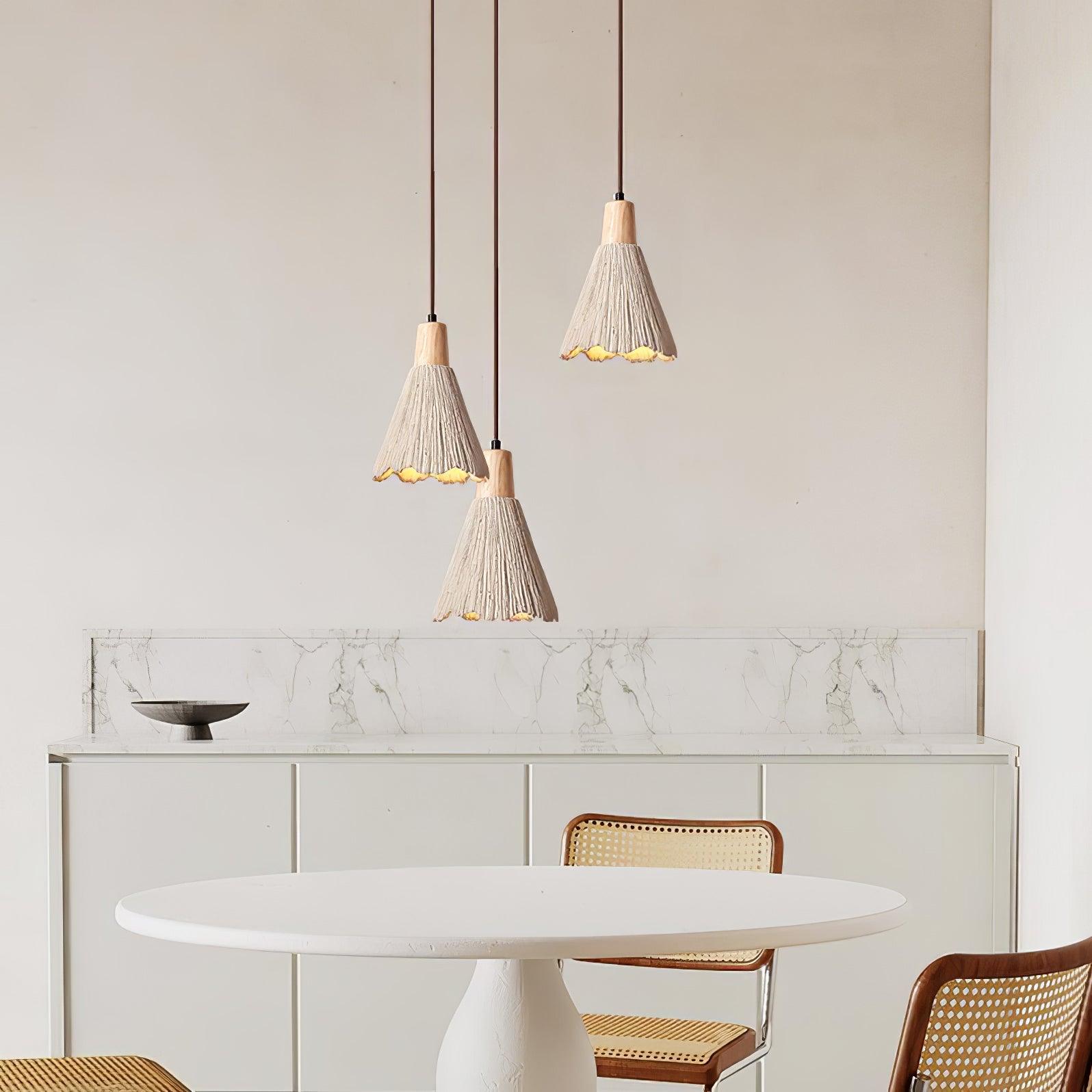Concrete Pleated Pendant Lamp - Lumpaz
