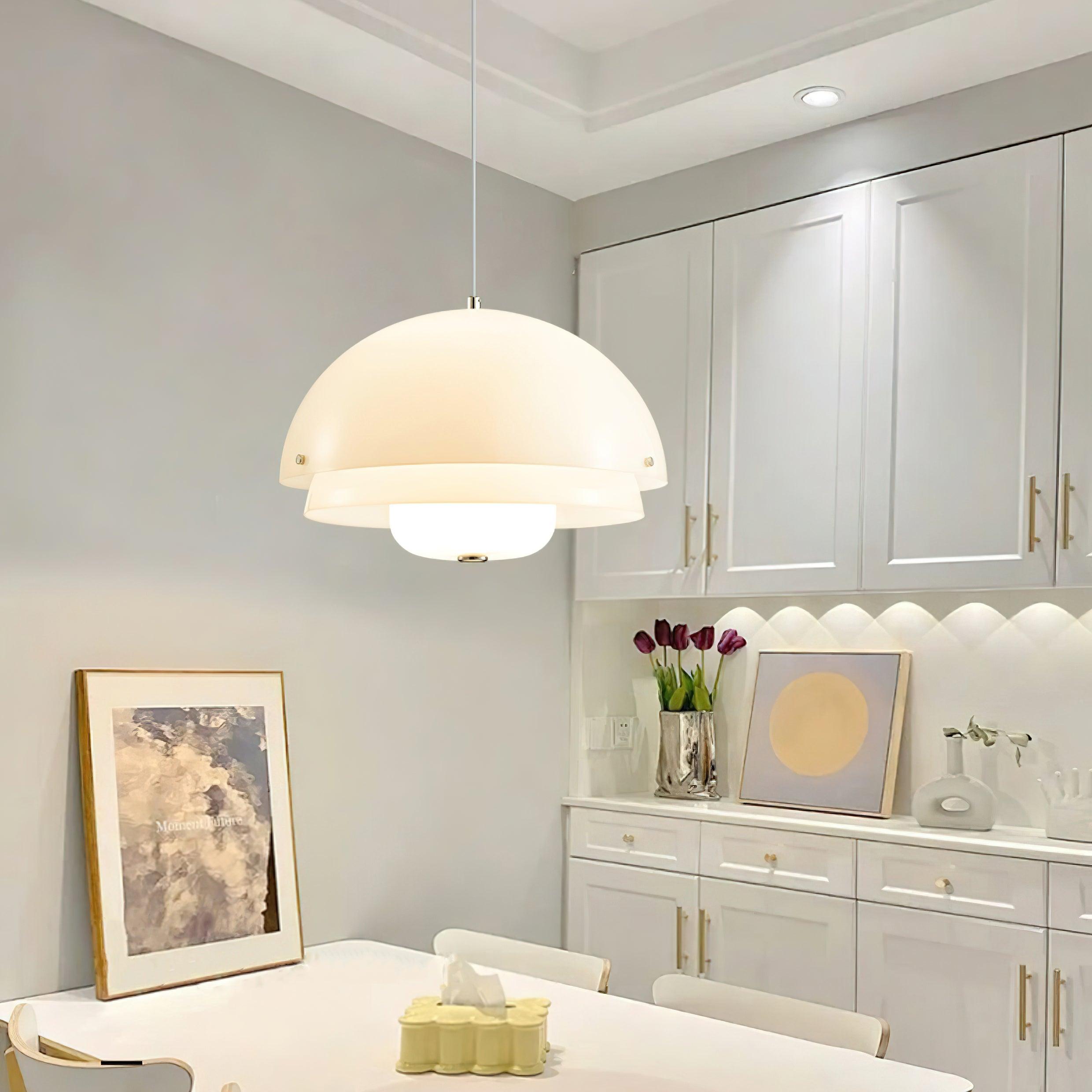 Milk White Layer Pendant Lamp - Lumpaz