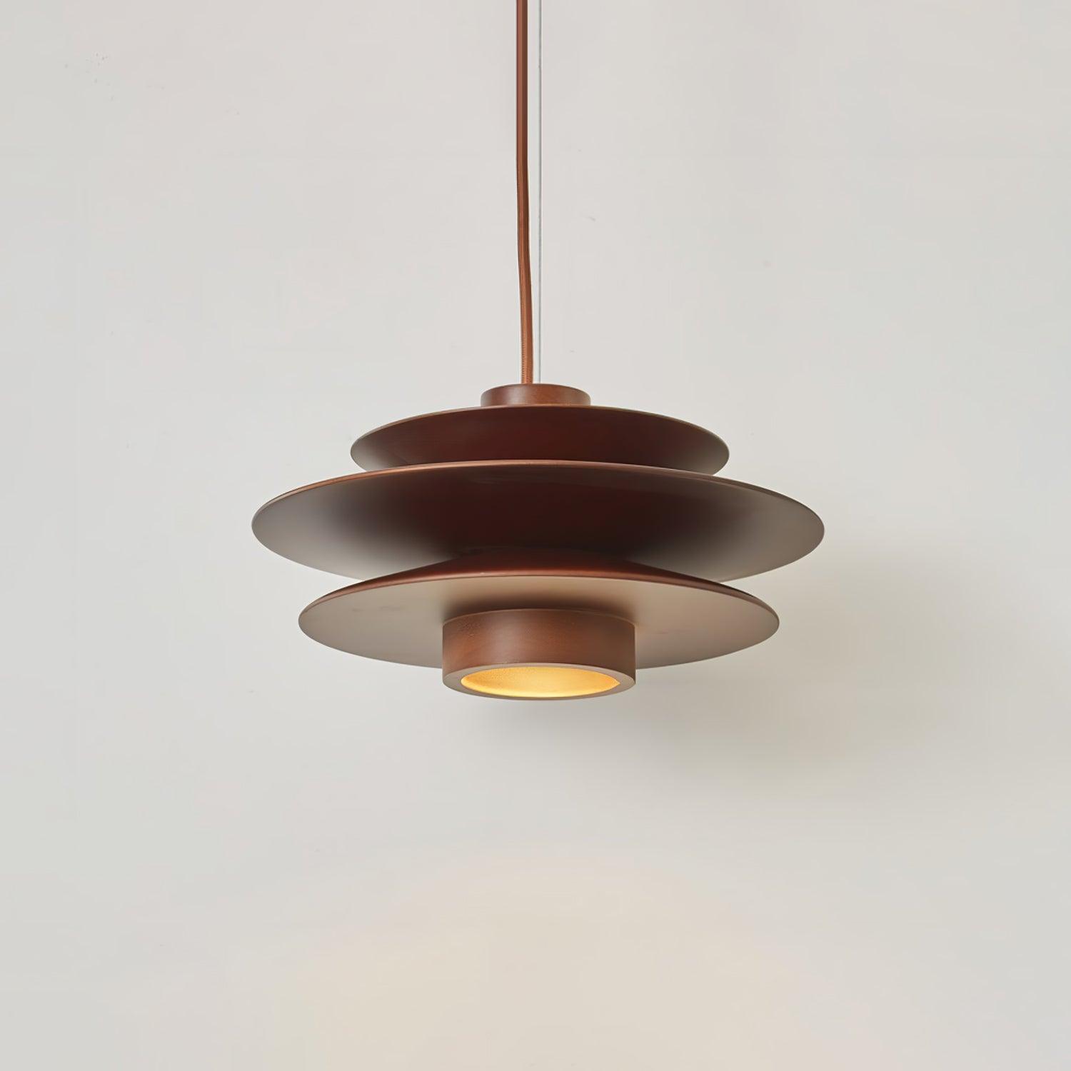 Cascade Wooden Disc Pendant Lamp - Lumpaz