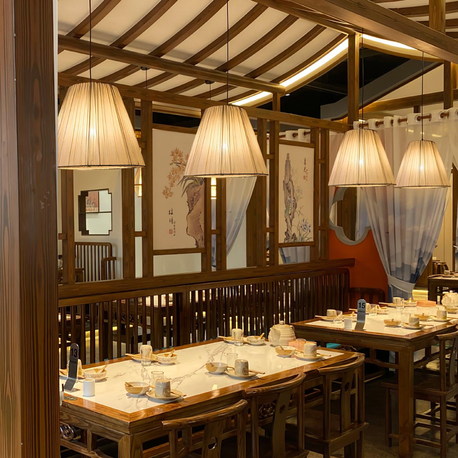 Textile Taper Pendant Lamp - Lumpaz