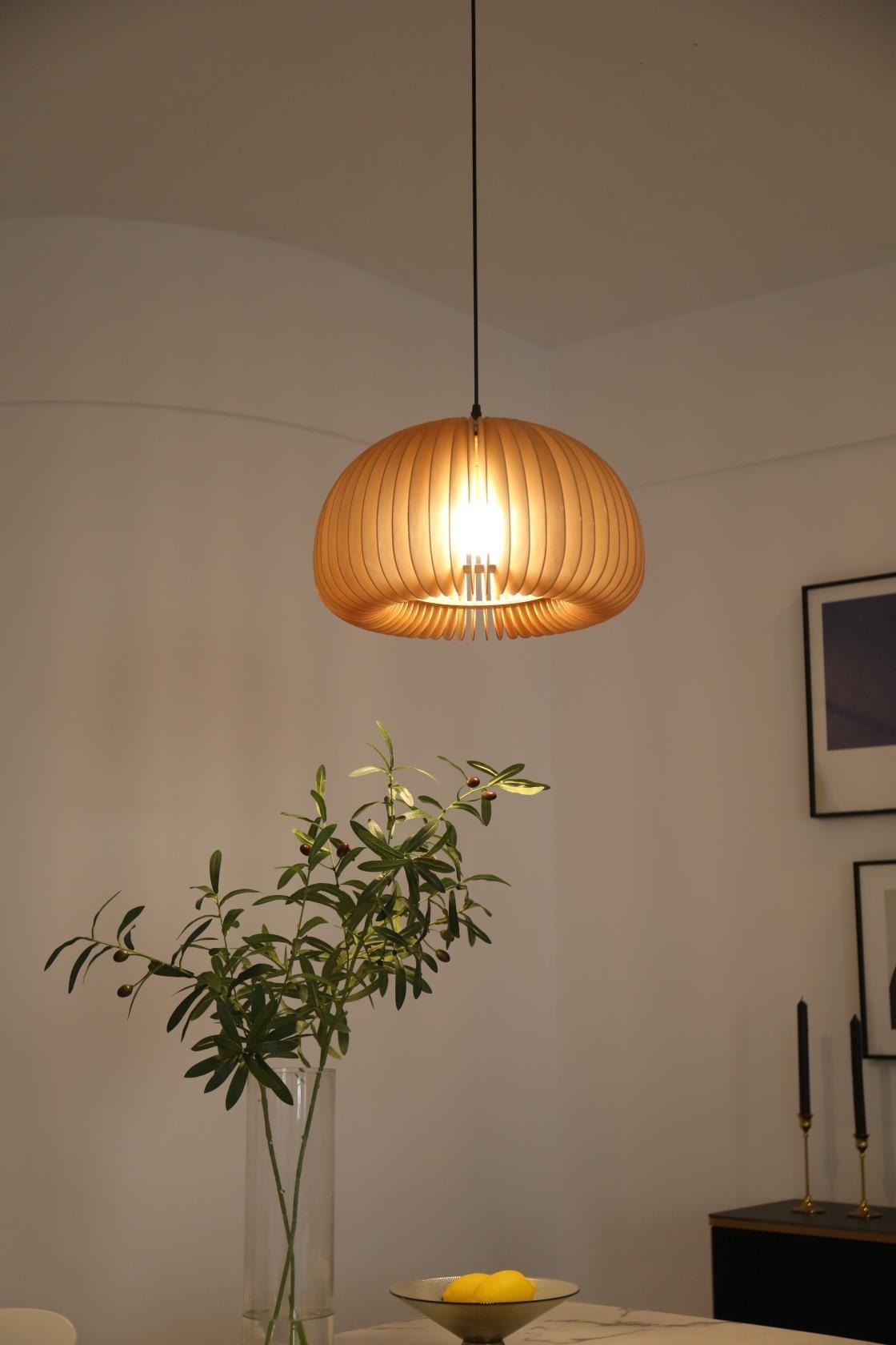 Wooden Pumpkin Pendant Lamp - Lumpaz