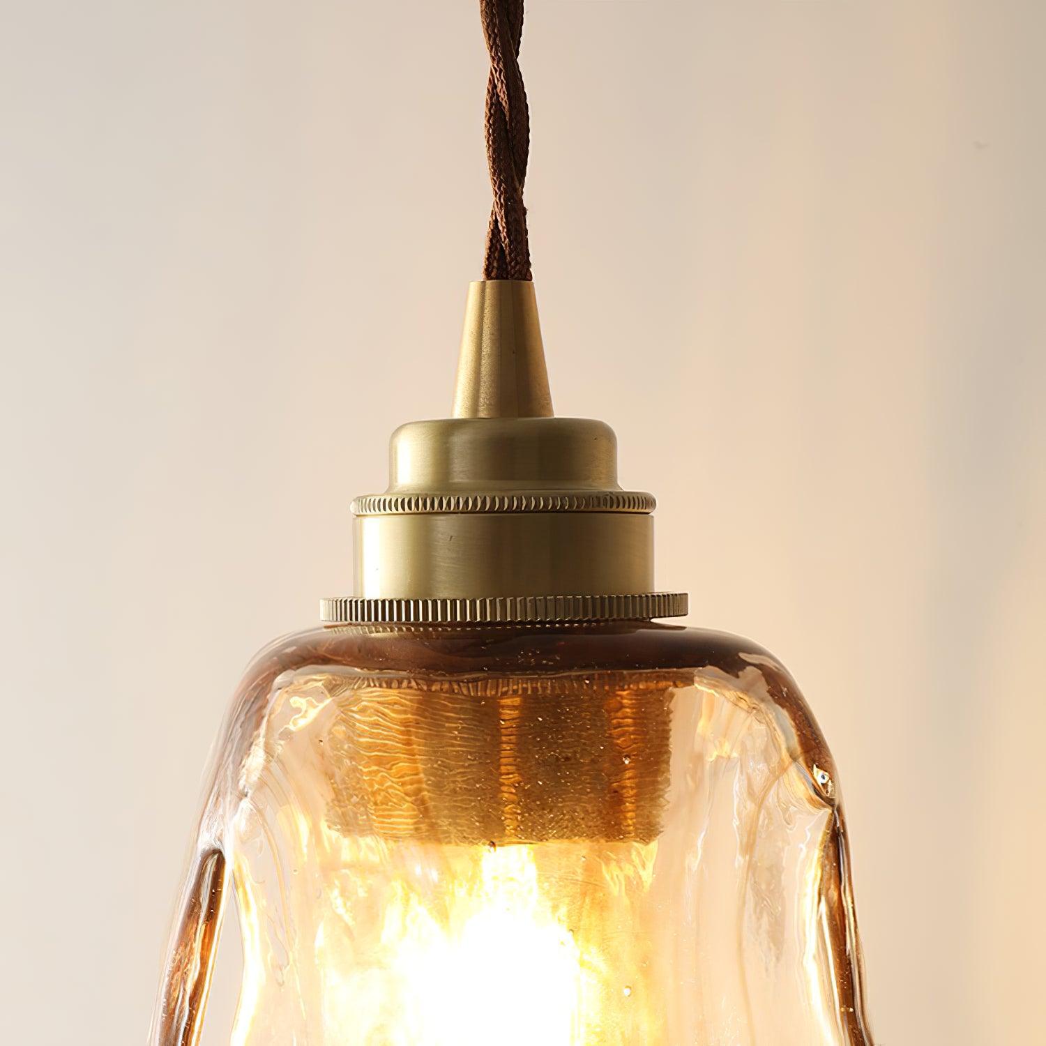 Vintage Brown Glass Pendant Light - Lumpaz
