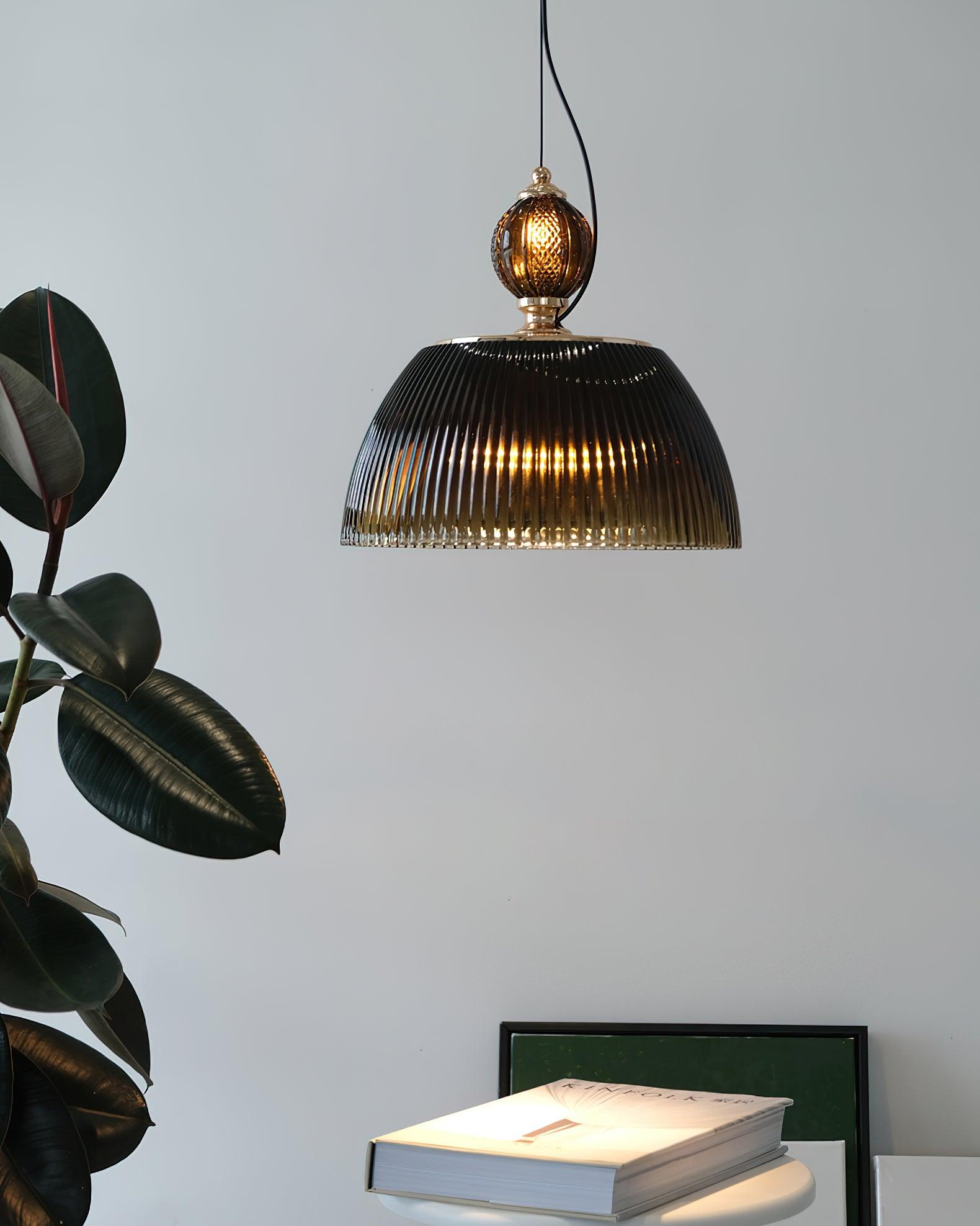 Green Glass Bowl Pendant Lamp - Lumpaz