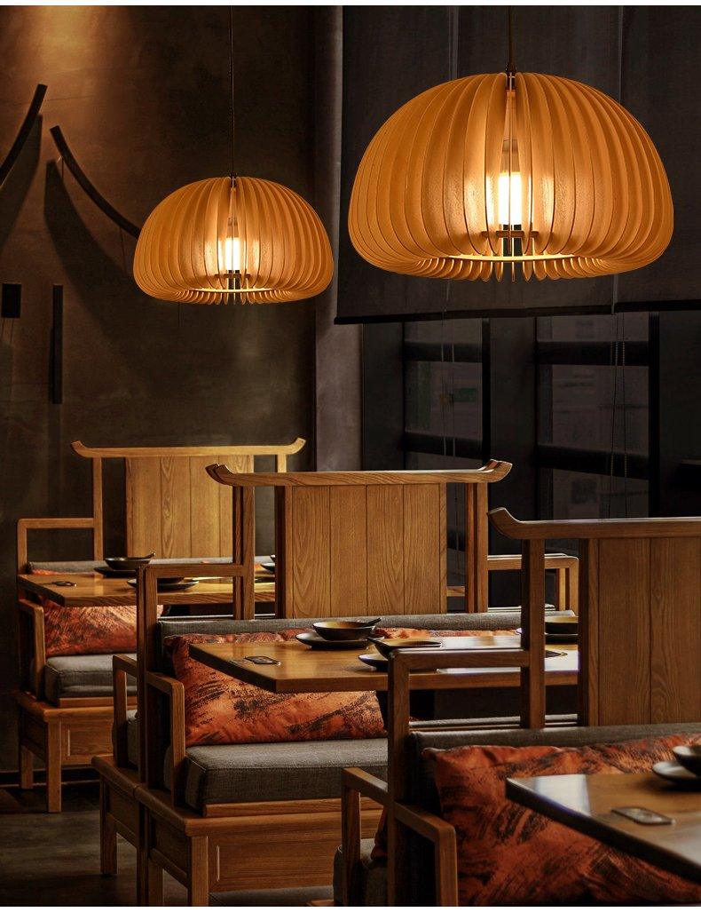 Wooden Pumpkin Pendant Lamp - Lumpaz